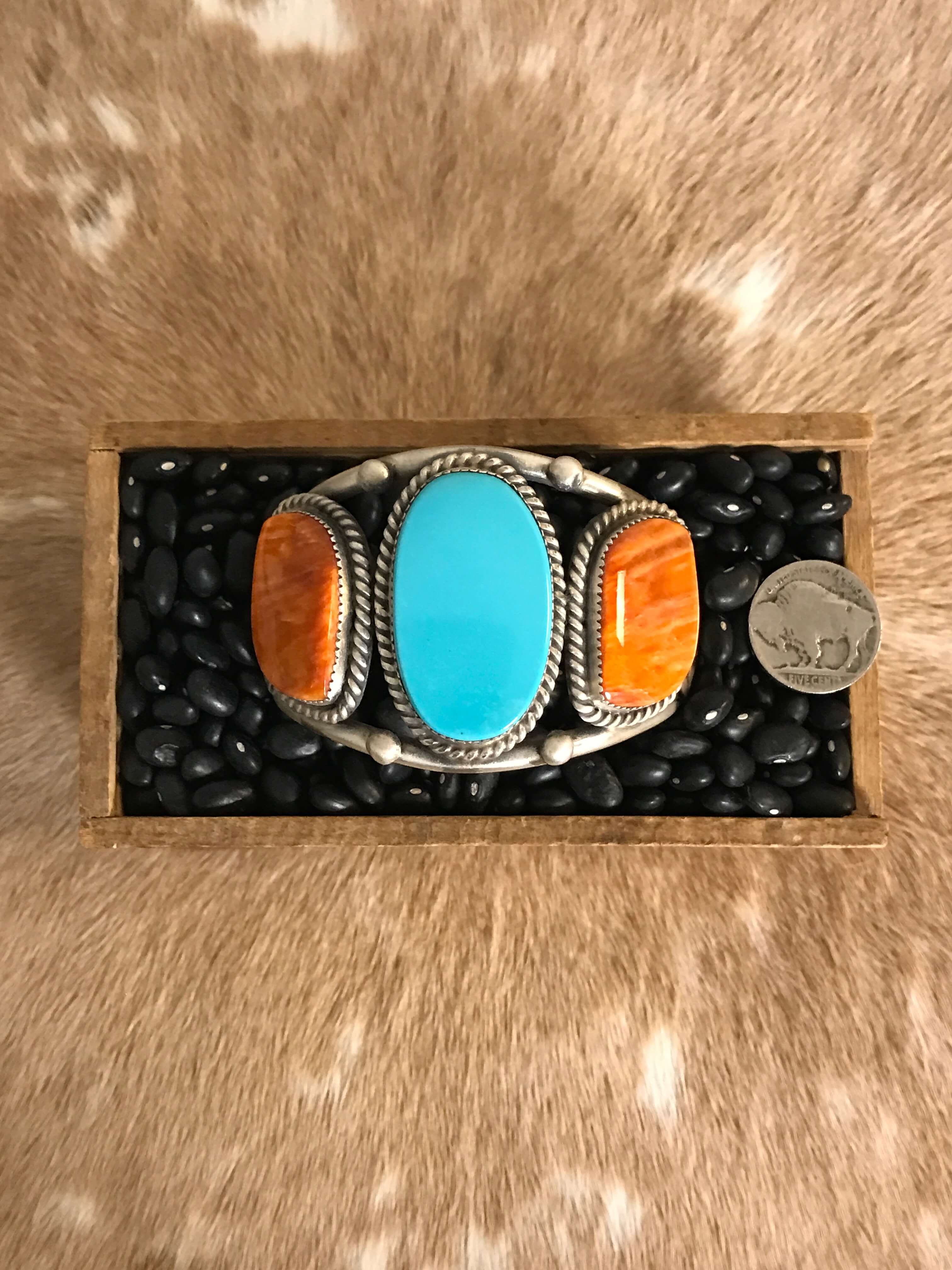 The Santana Cuff-Bracelets & Cuffs-Calli Co., Turquoise and Silver Jewelry, Native American Handmade, Zuni Tribe, Navajo Tribe, Brock Texas
