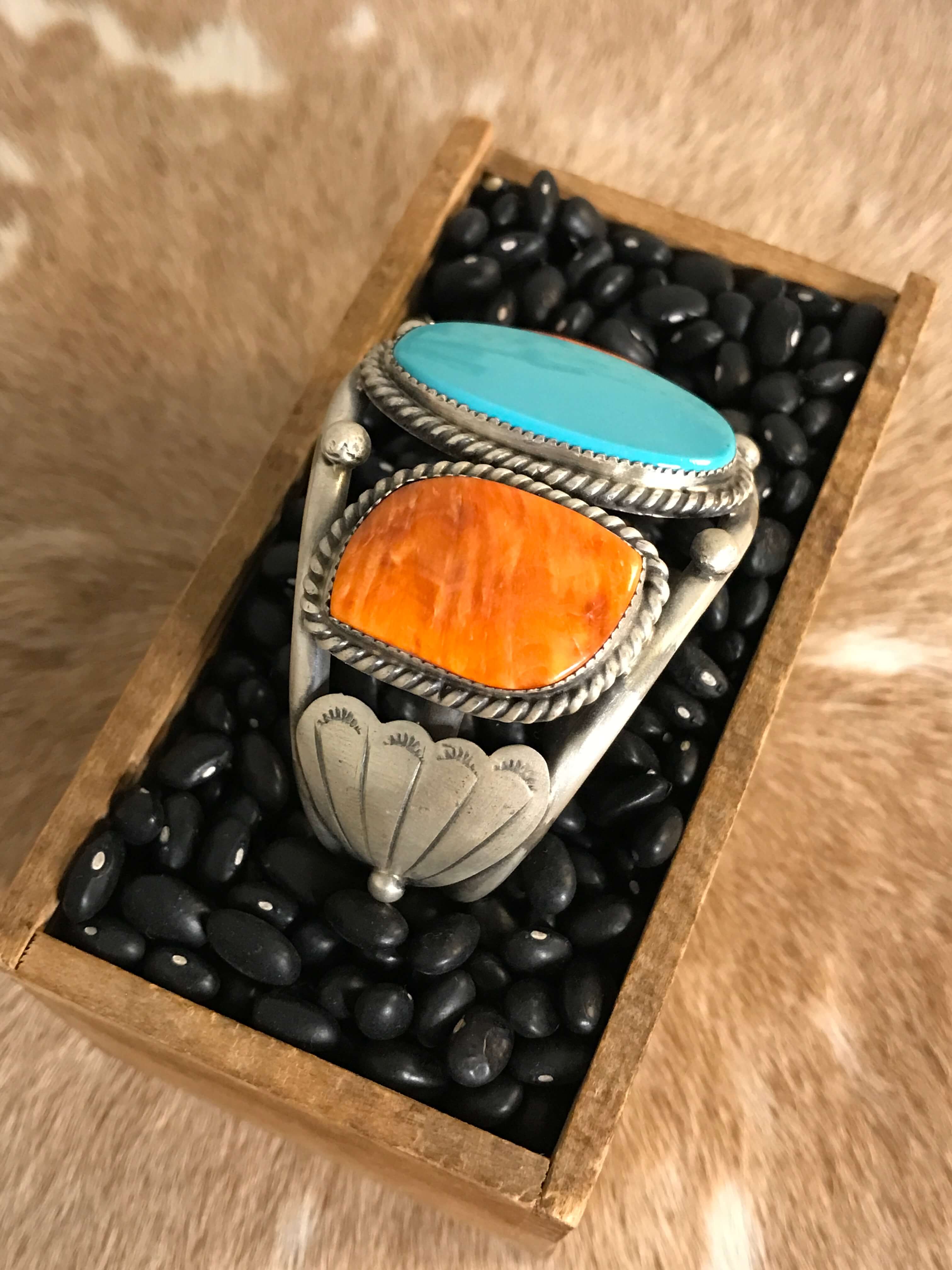 The Santana Cuff-Bracelets & Cuffs-Calli Co., Turquoise and Silver Jewelry, Native American Handmade, Zuni Tribe, Navajo Tribe, Brock Texas