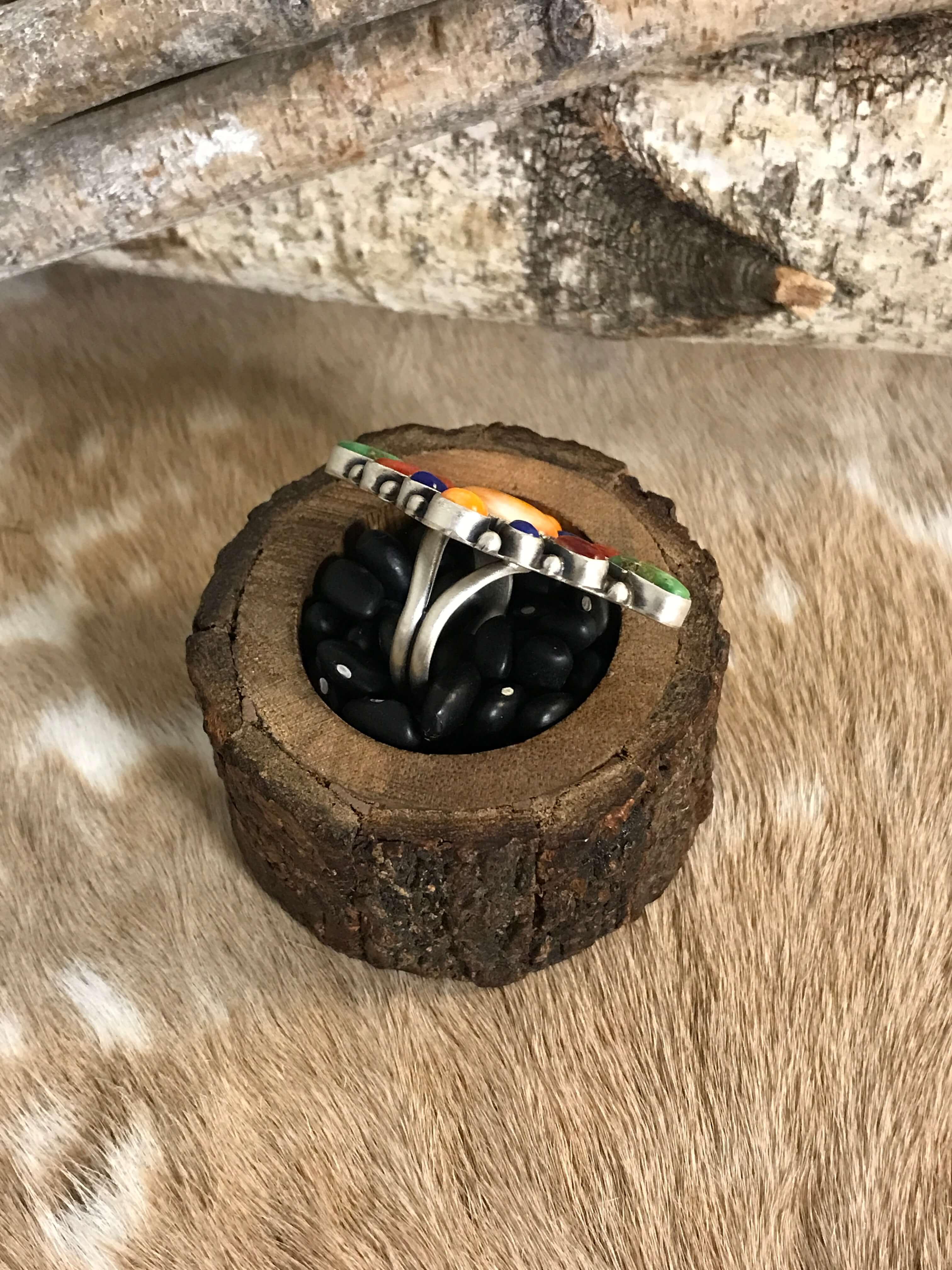 The Sopris Adjustable Ring-Rings-Calli Co., Turquoise and Silver Jewelry, Native American Handmade, Zuni Tribe, Navajo Tribe, Brock Texas