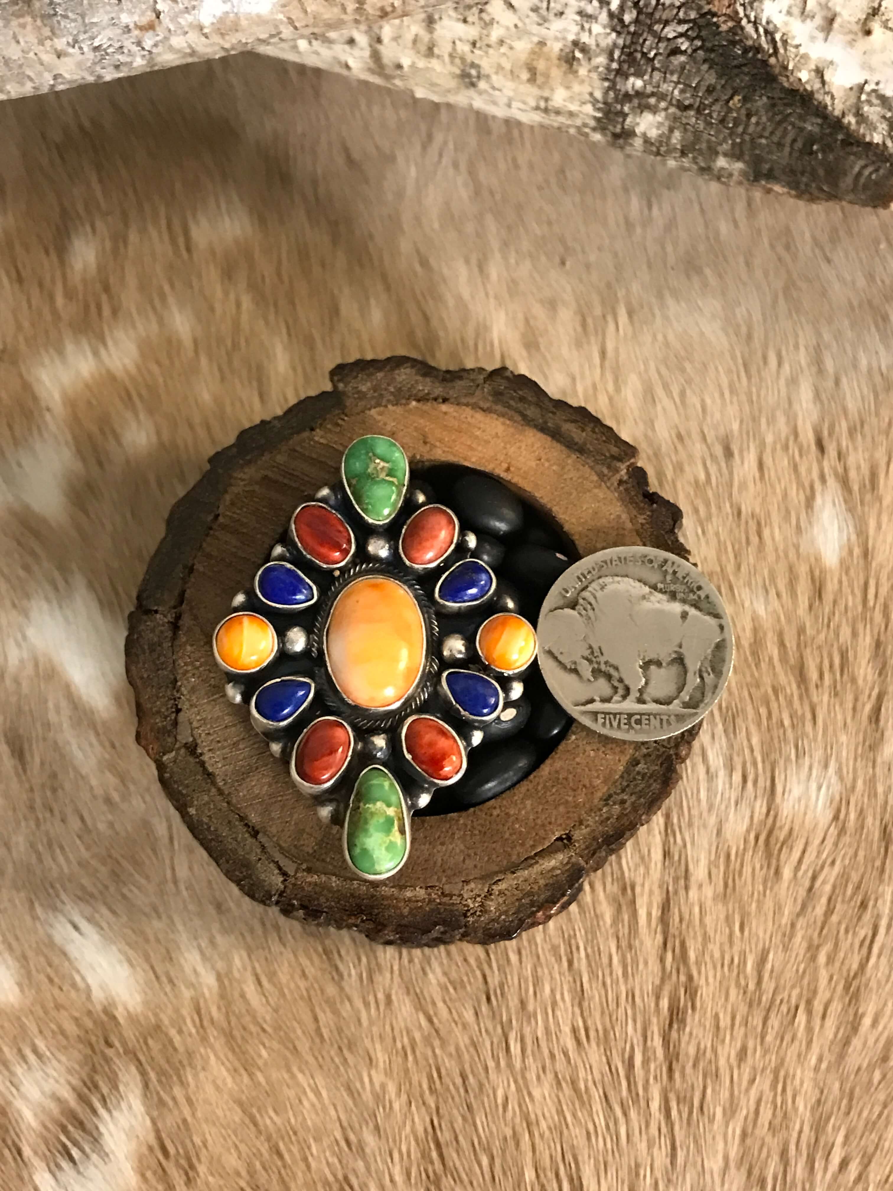 The Sopris Adjustable Ring-Rings-Calli Co., Turquoise and Silver Jewelry, Native American Handmade, Zuni Tribe, Navajo Tribe, Brock Texas