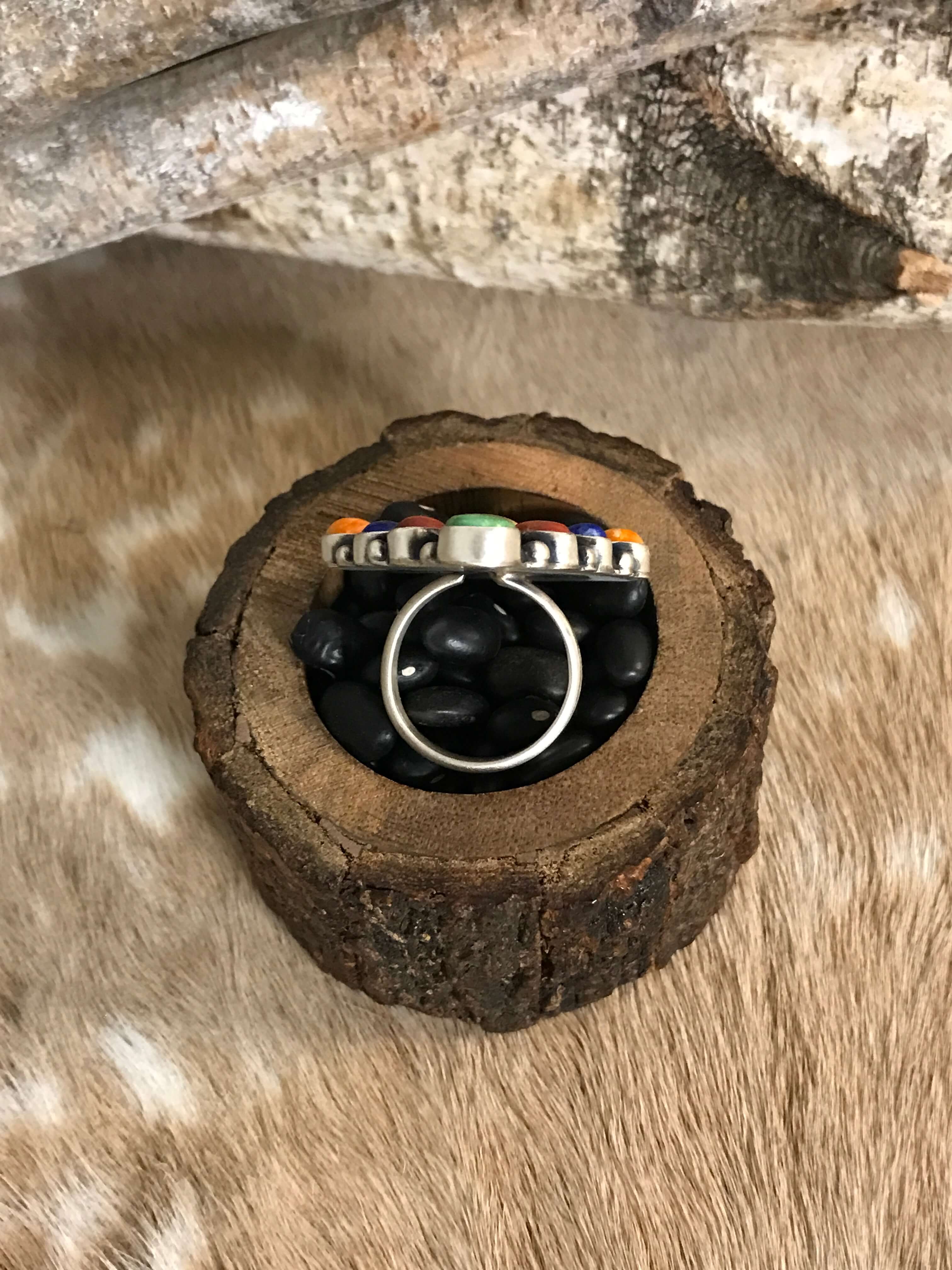 The Sopris Adjustable Ring-Rings-Calli Co., Turquoise and Silver Jewelry, Native American Handmade, Zuni Tribe, Navajo Tribe, Brock Texas
