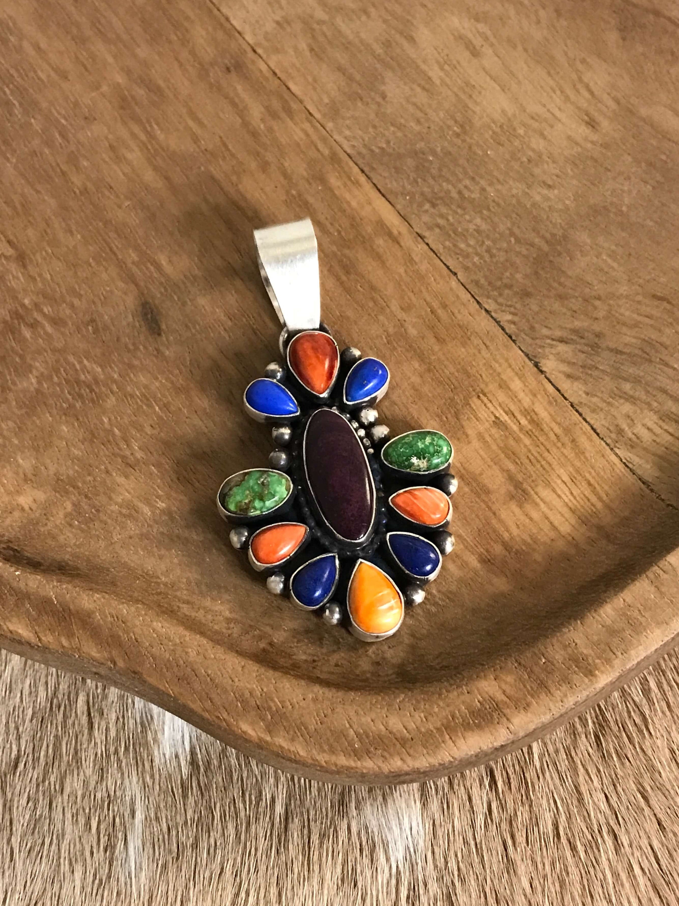 The Paicines Pendant-Pendants-Calli Co., Turquoise and Silver Jewelry, Native American Handmade, Zuni Tribe, Navajo Tribe, Brock Texas