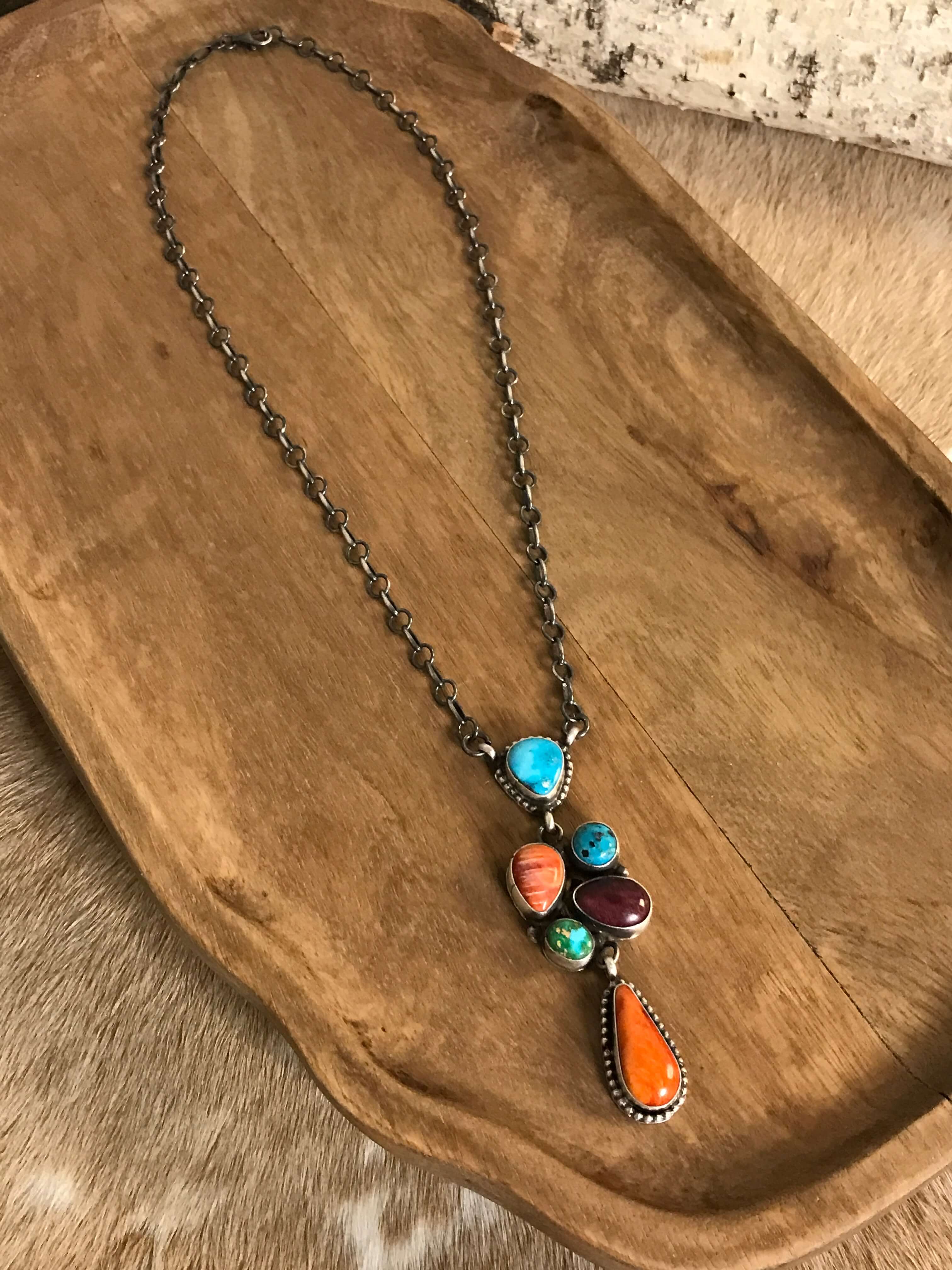 The Ritter Necklace-Necklaces-Calli Co., Turquoise and Silver Jewelry, Native American Handmade, Zuni Tribe, Navajo Tribe, Brock Texas