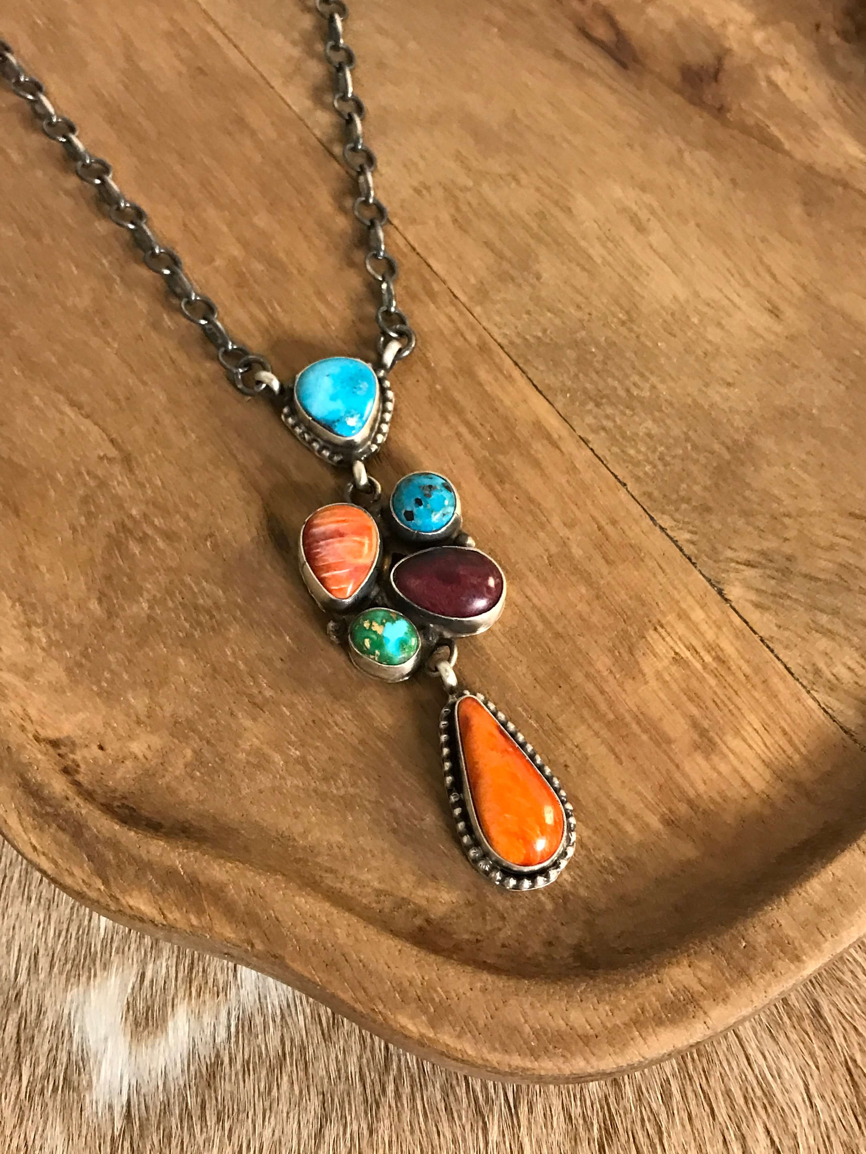 The Ritter Necklace-Necklaces-Calli Co., Turquoise and Silver Jewelry, Native American Handmade, Zuni Tribe, Navajo Tribe, Brock Texas
