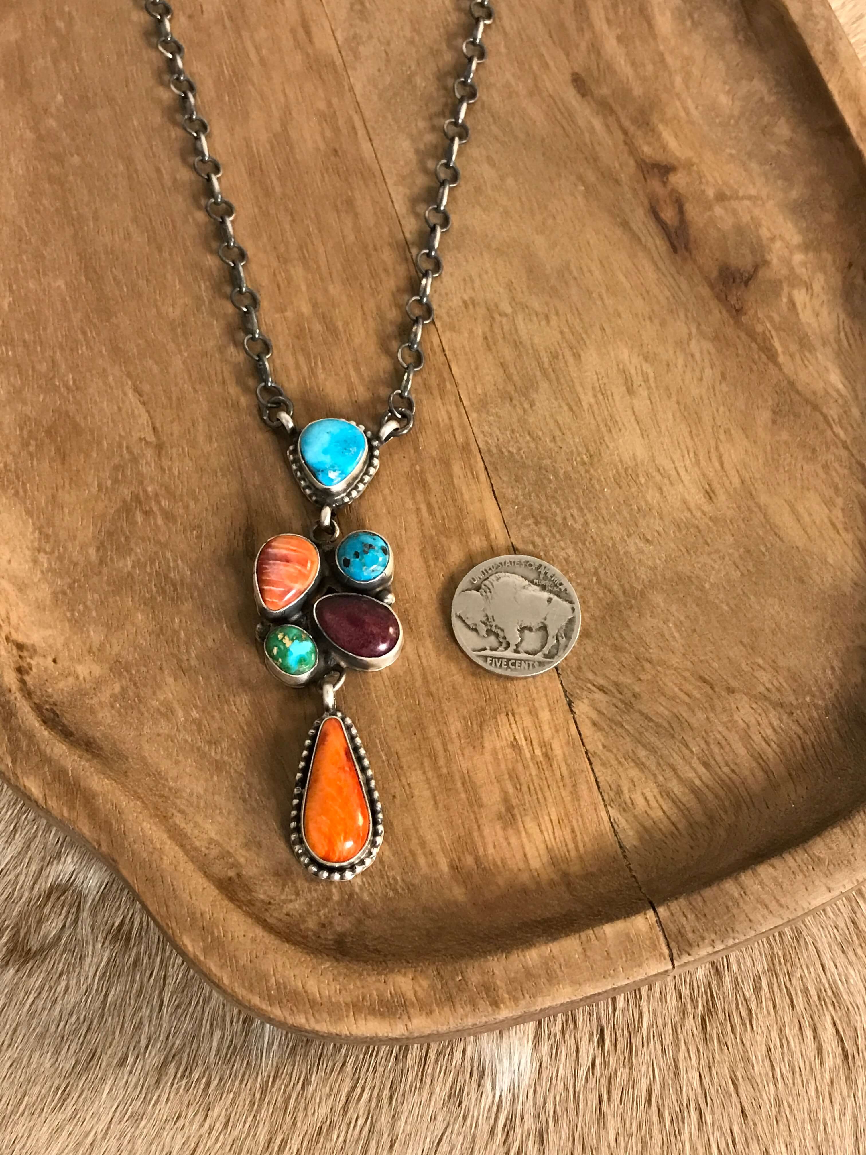 The Ritter Necklace-Necklaces-Calli Co., Turquoise and Silver Jewelry, Native American Handmade, Zuni Tribe, Navajo Tribe, Brock Texas