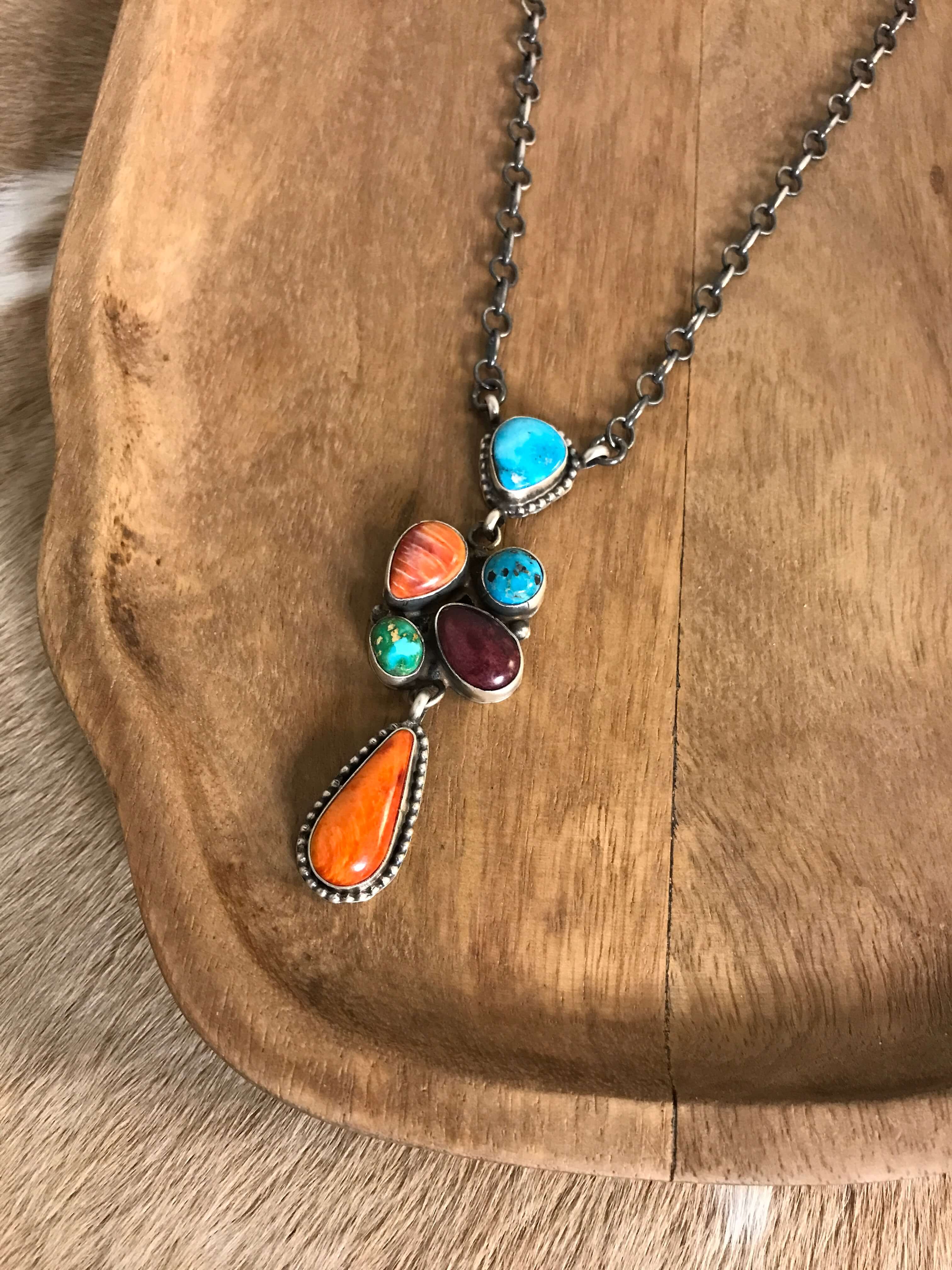 The Ritter Necklace-Necklaces-Calli Co., Turquoise and Silver Jewelry, Native American Handmade, Zuni Tribe, Navajo Tribe, Brock Texas