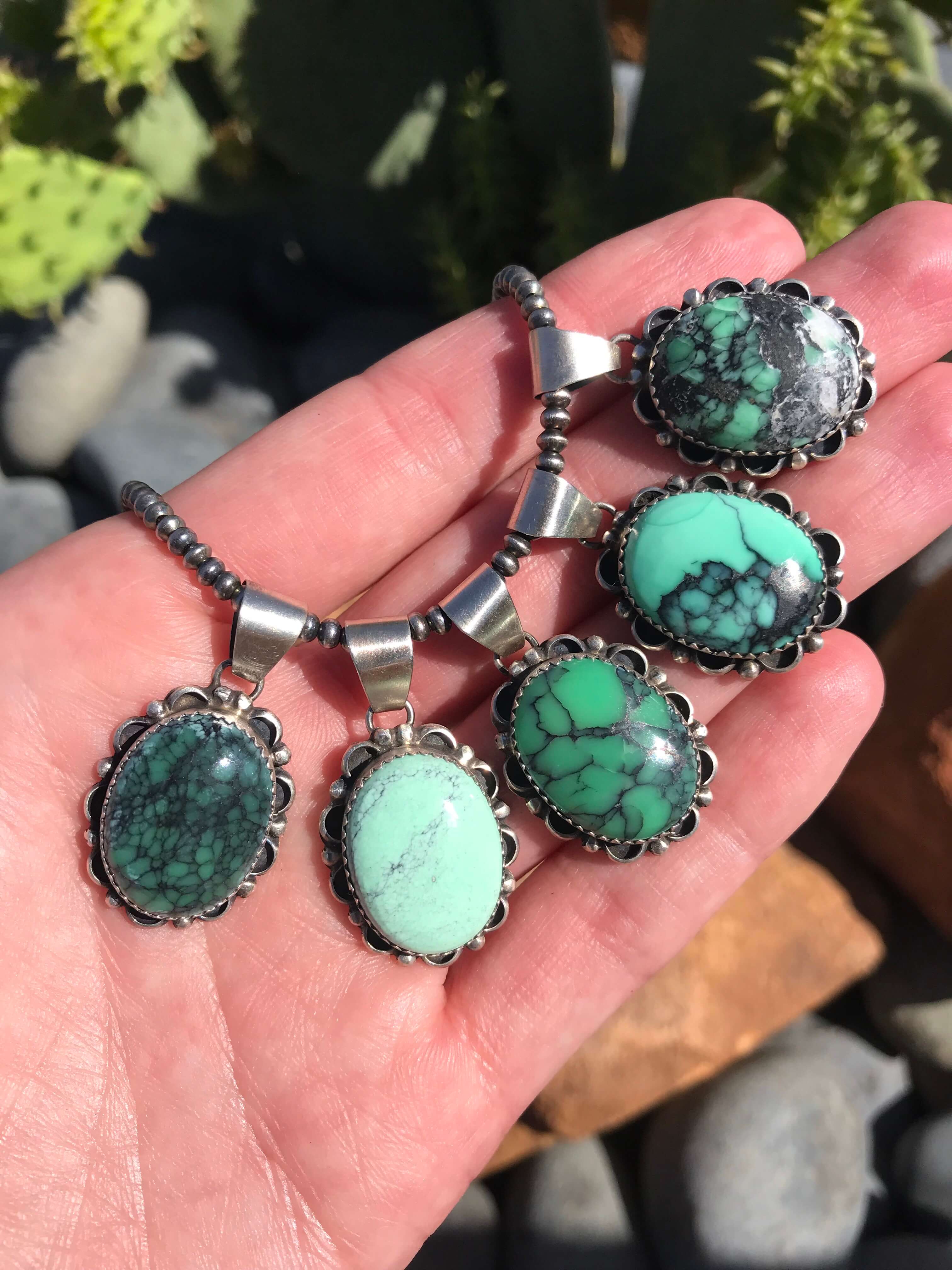 The Palisades Pendants-Pendants-Calli Co., Turquoise and Silver Jewelry, Native American Handmade, Zuni Tribe, Navajo Tribe, Brock Texas