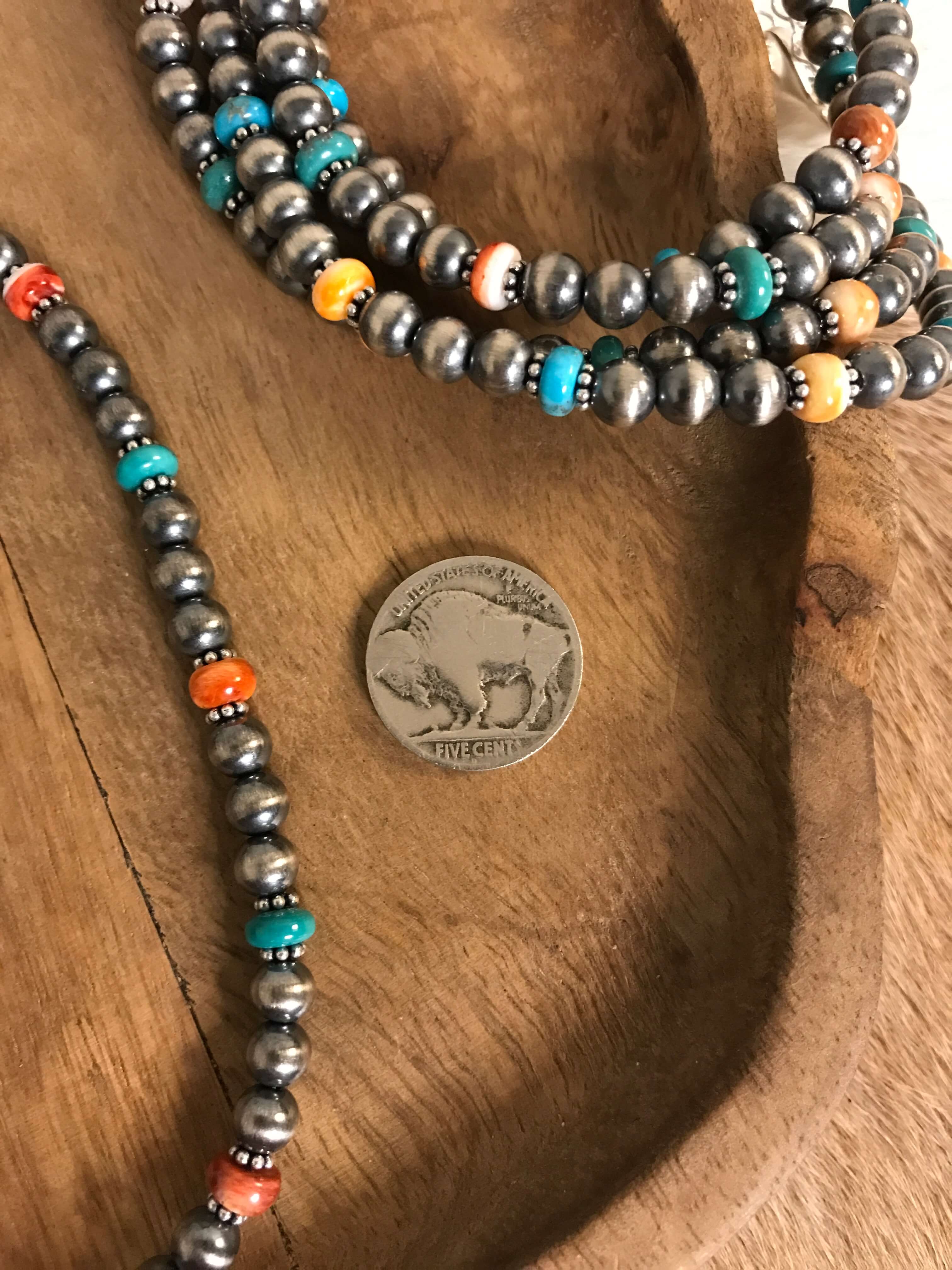 The Mescal Multi Stone Necklace, 20"-Necklaces-Calli Co., Turquoise and Silver Jewelry, Native American Handmade, Zuni Tribe, Navajo Tribe, Brock Texas