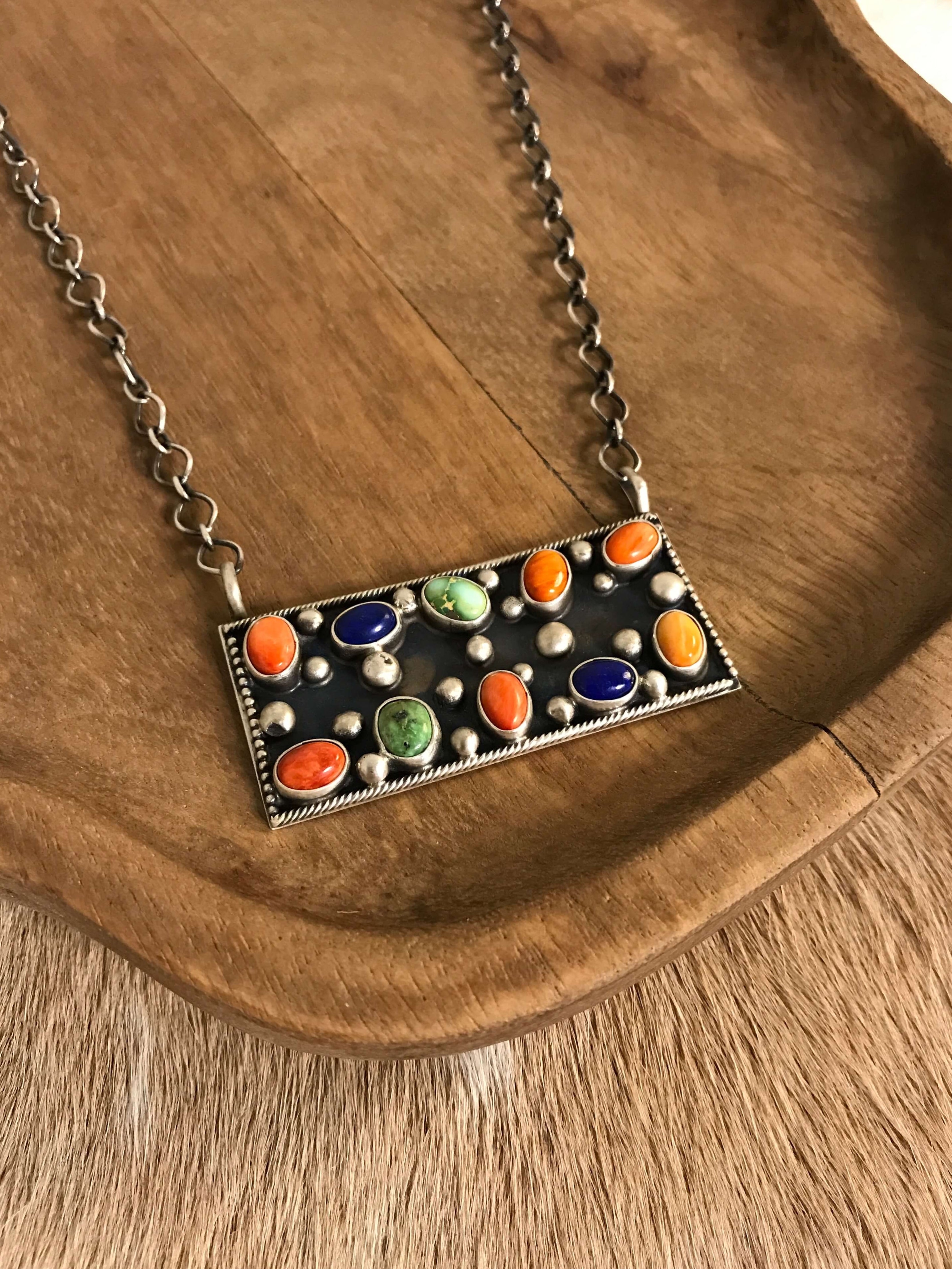 The Northern Necklace, 1-Necklaces-Calli Co., Turquoise and Silver Jewelry, Native American Handmade, Zuni Tribe, Navajo Tribe, Brock Texas