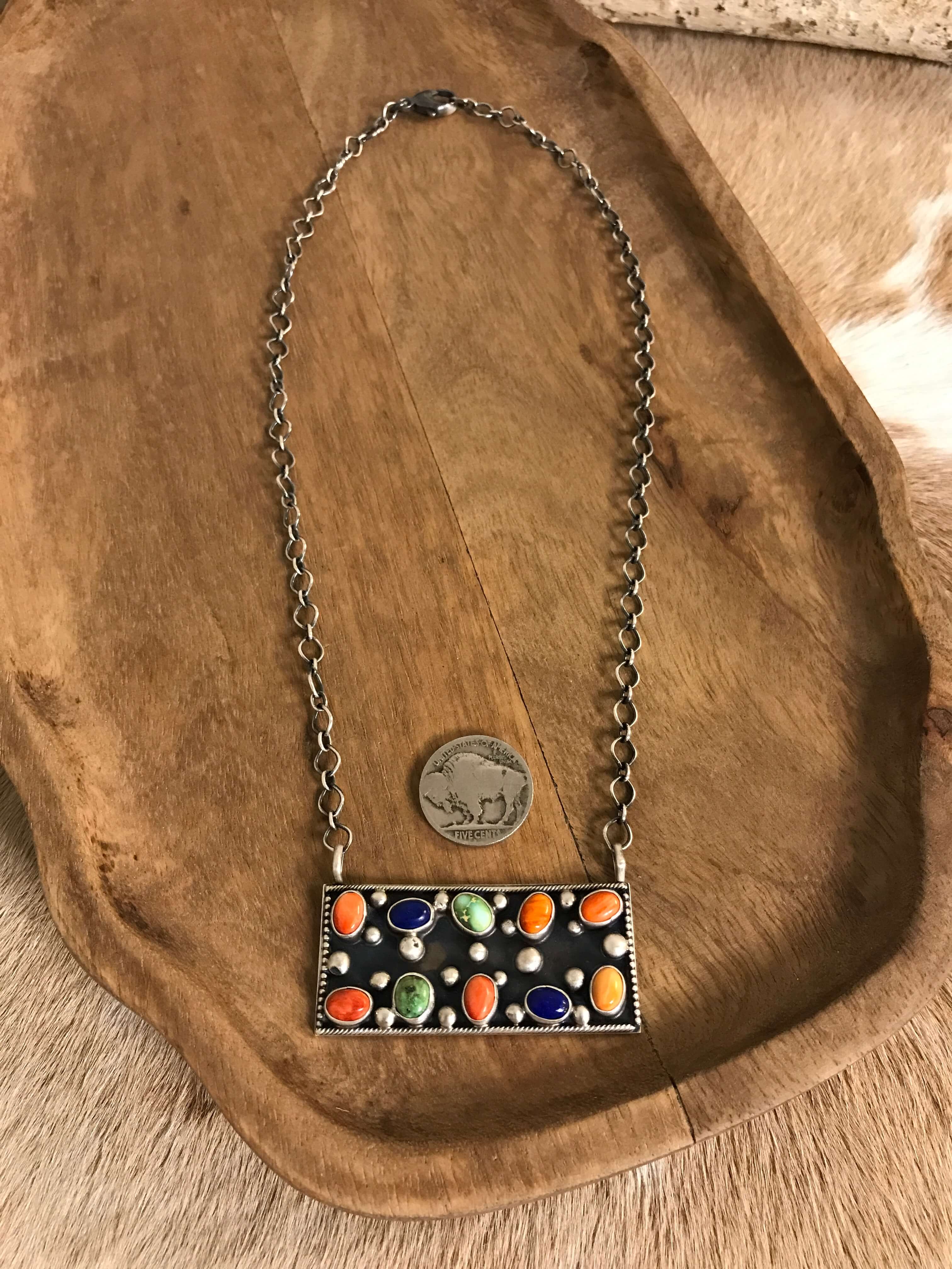 The Northern Necklace, 1-Necklaces-Calli Co., Turquoise and Silver Jewelry, Native American Handmade, Zuni Tribe, Navajo Tribe, Brock Texas