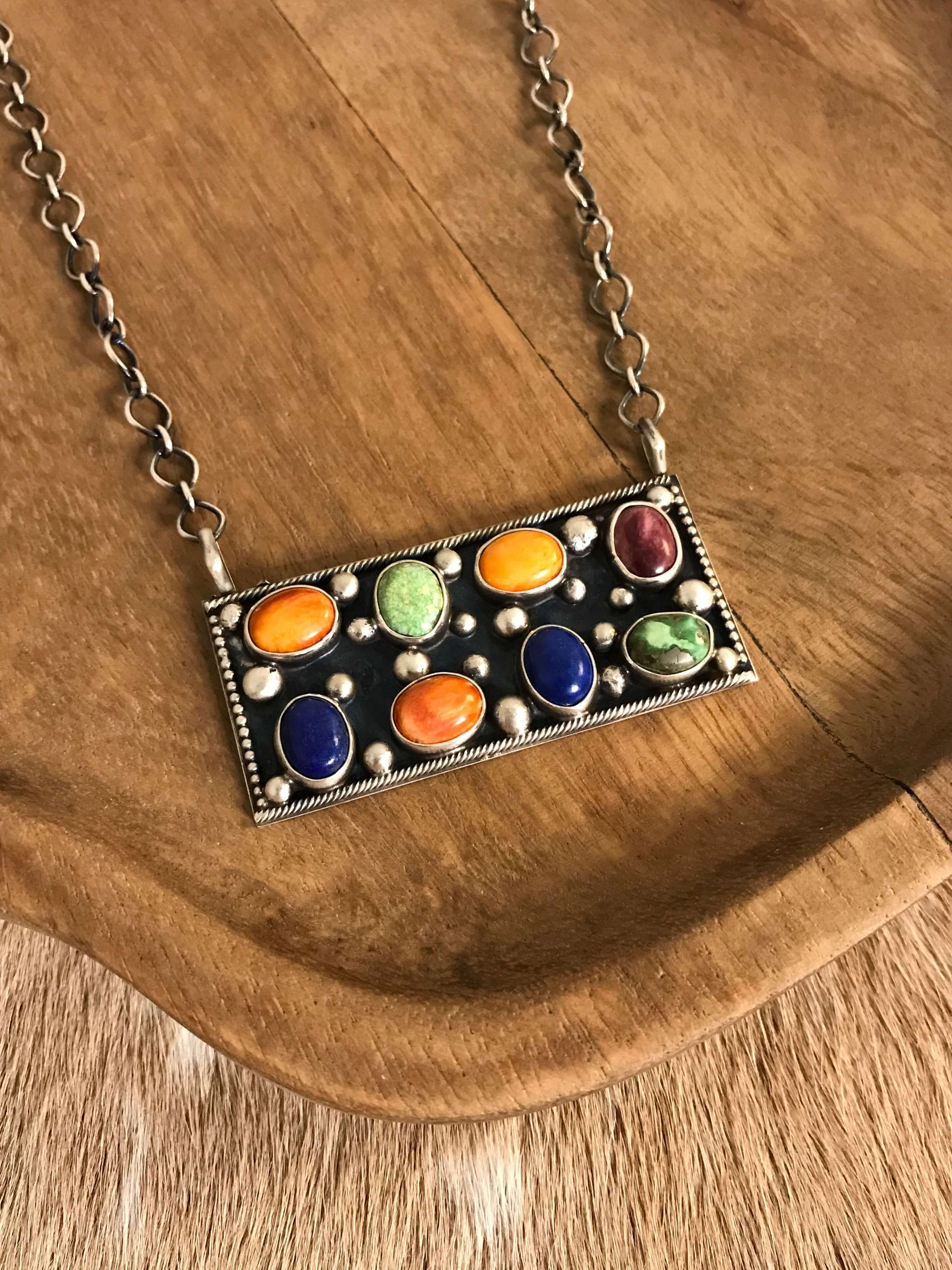 The Northern Necklace, 4-Necklaces-Calli Co., Turquoise and Silver Jewelry, Native American Handmade, Zuni Tribe, Navajo Tribe, Brock Texas