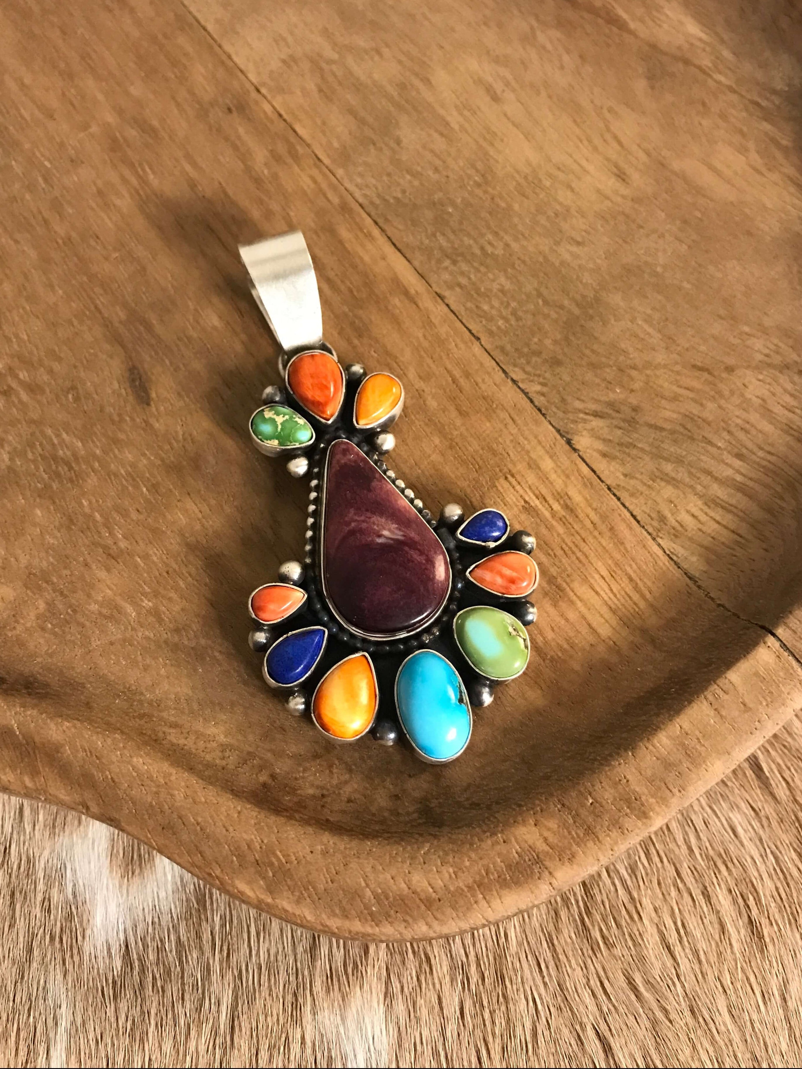 The Hermiston Pendant-Pendants-Calli Co., Turquoise and Silver Jewelry, Native American Handmade, Zuni Tribe, Navajo Tribe, Brock Texas