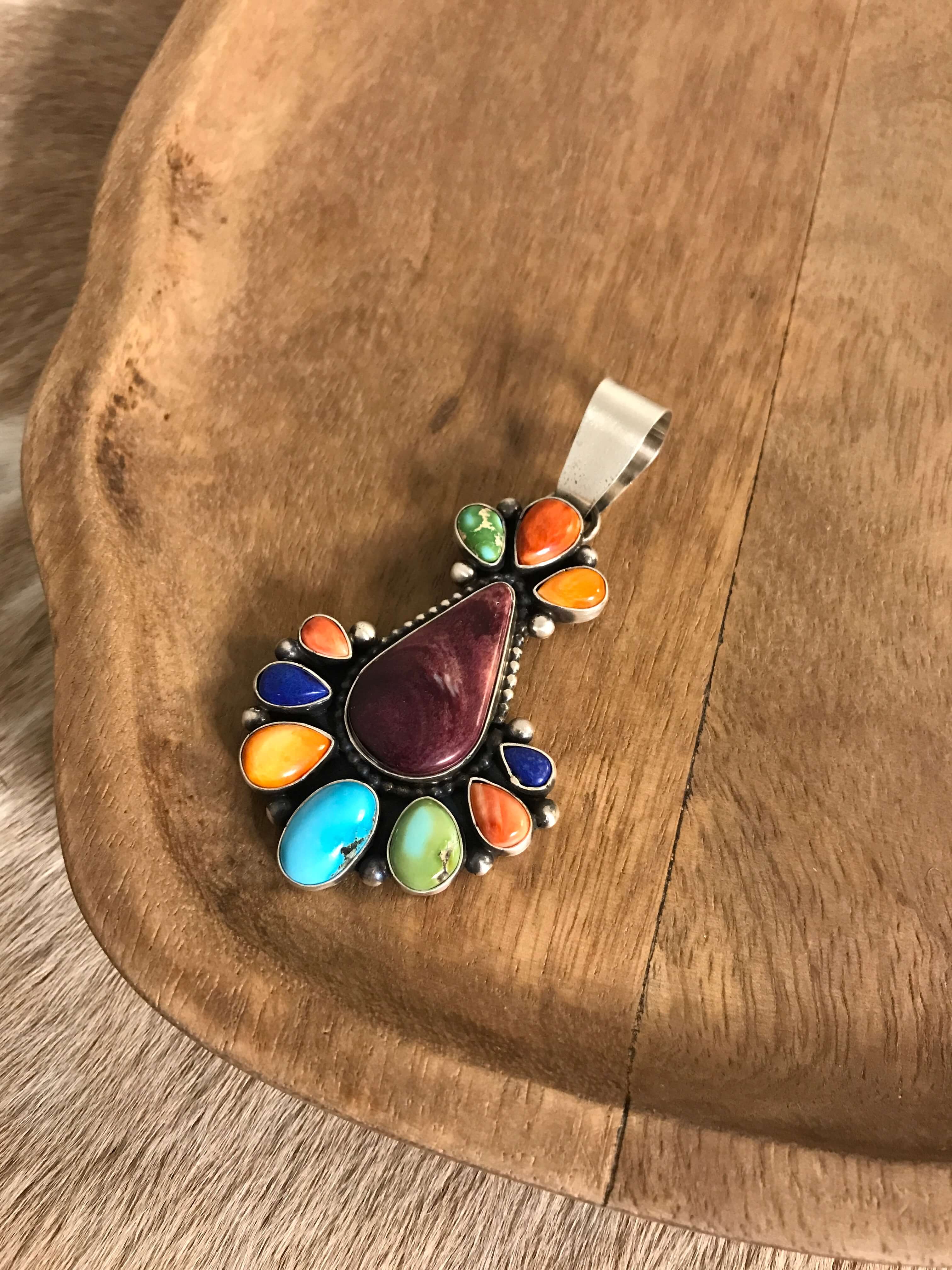 The Hermiston Pendant-Pendants-Calli Co., Turquoise and Silver Jewelry, Native American Handmade, Zuni Tribe, Navajo Tribe, Brock Texas