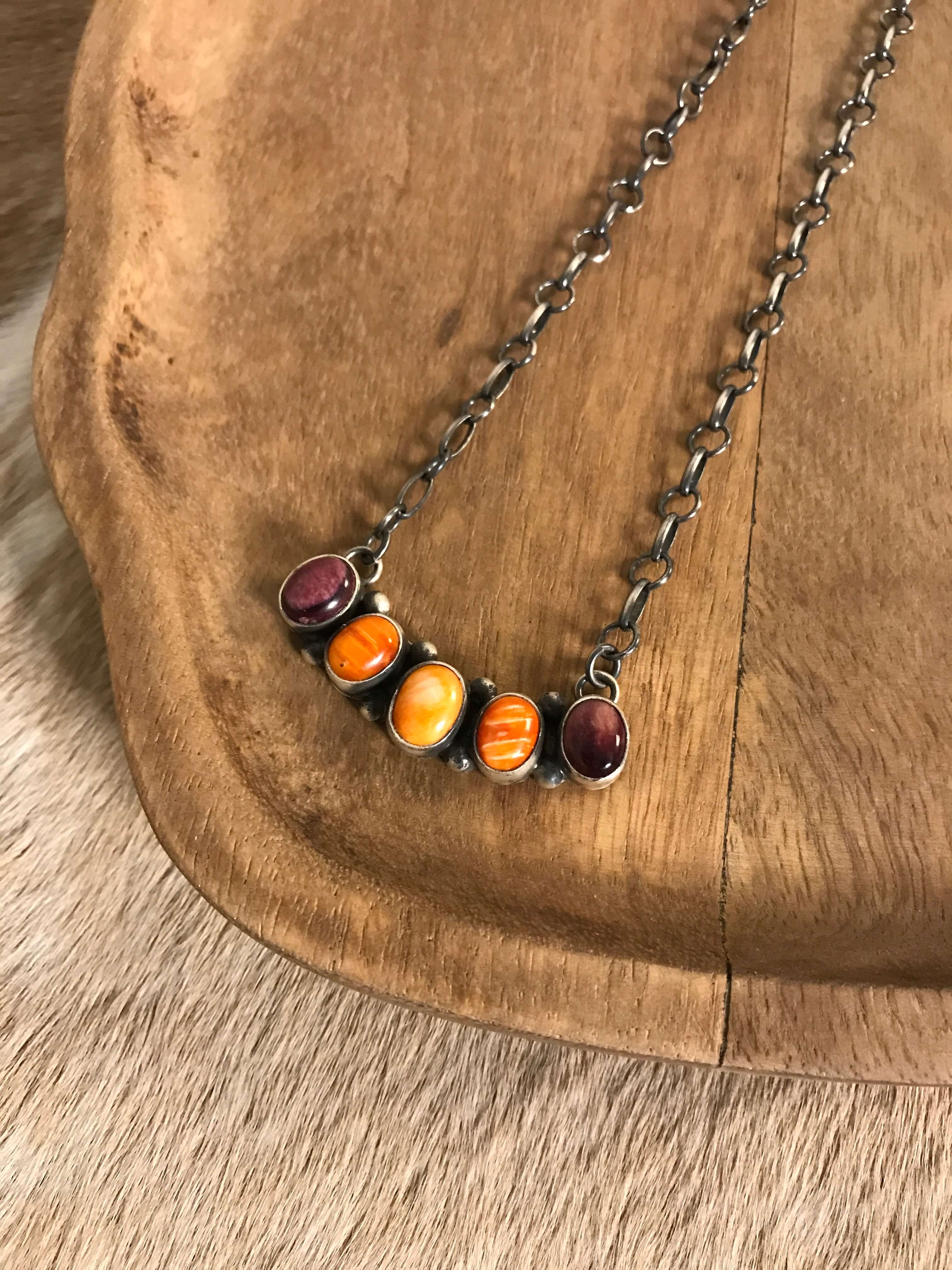 The Ginger Necklace-Necklaces-Calli Co., Turquoise and Silver Jewelry, Native American Handmade, Zuni Tribe, Navajo Tribe, Brock Texas