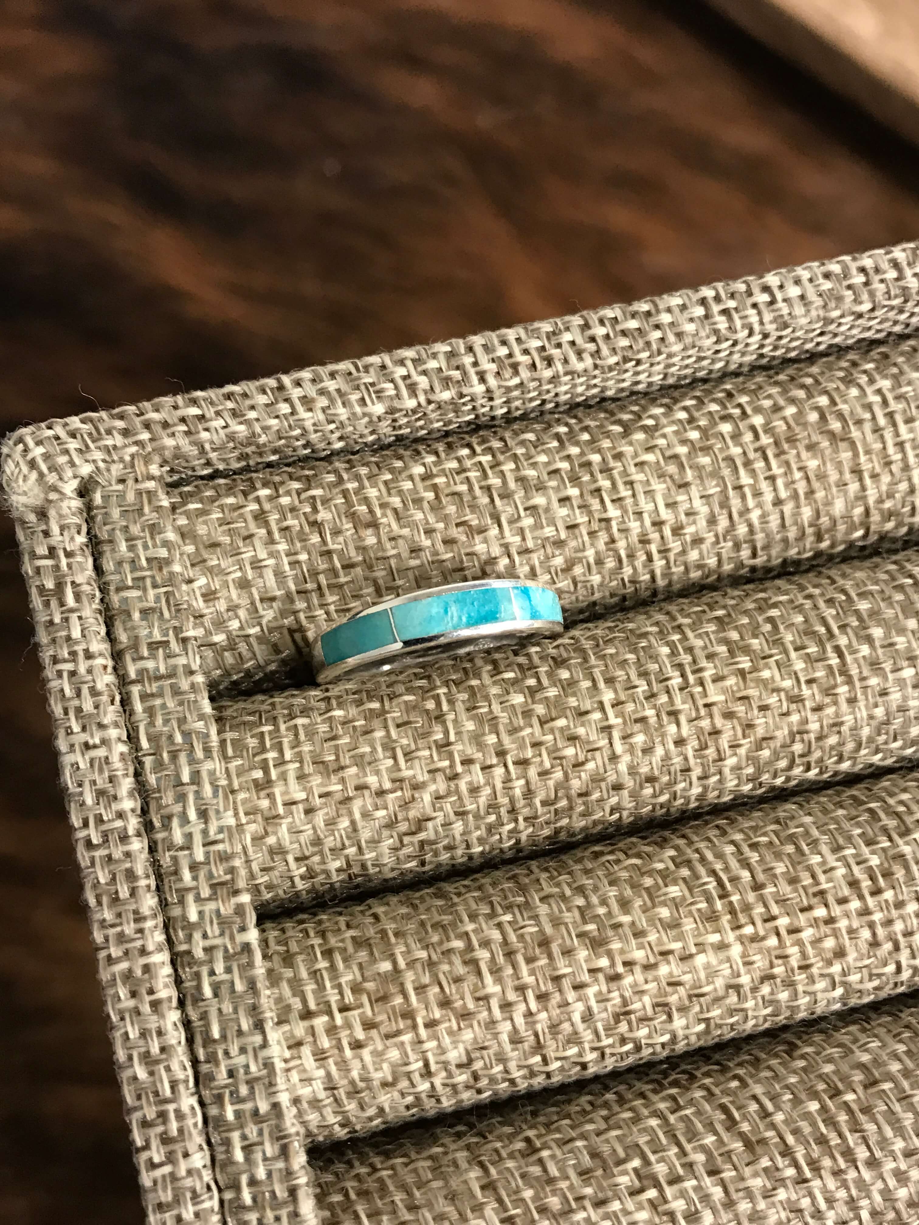 The Inlay Collection Midi Turquoise Band-Rings-Calli Co., Turquoise and Silver Jewelry, Native American Handmade, Zuni Tribe, Navajo Tribe, Brock Texas