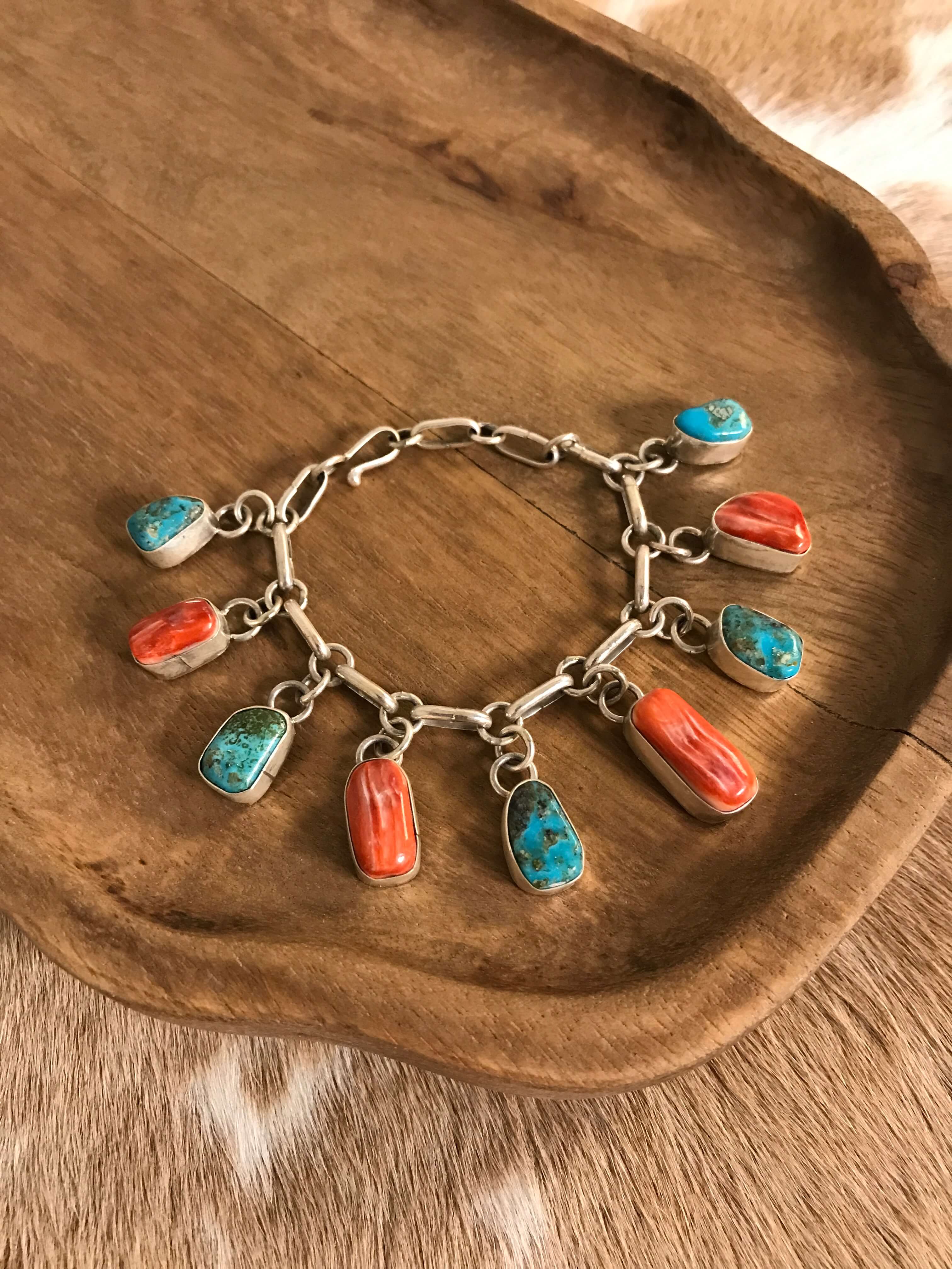 The East Hill Link Bracelet, 1 xx-Bracelets & Cuffs-Calli Co., Turquoise and Silver Jewelry, Native American Handmade, Zuni Tribe, Navajo Tribe, Brock Texas