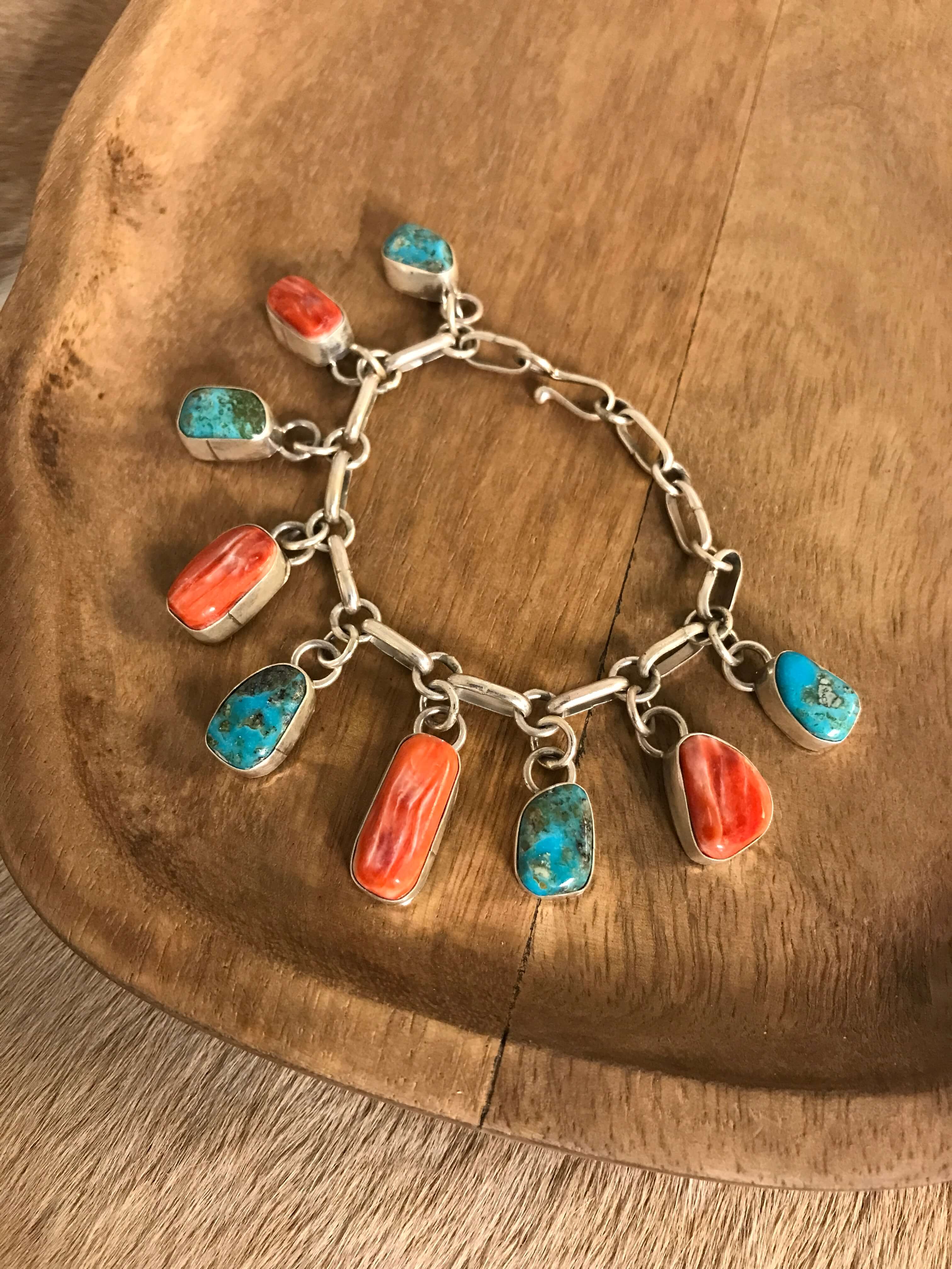 The East Hill Link Bracelet, 1 xx-Bracelets & Cuffs-Calli Co., Turquoise and Silver Jewelry, Native American Handmade, Zuni Tribe, Navajo Tribe, Brock Texas