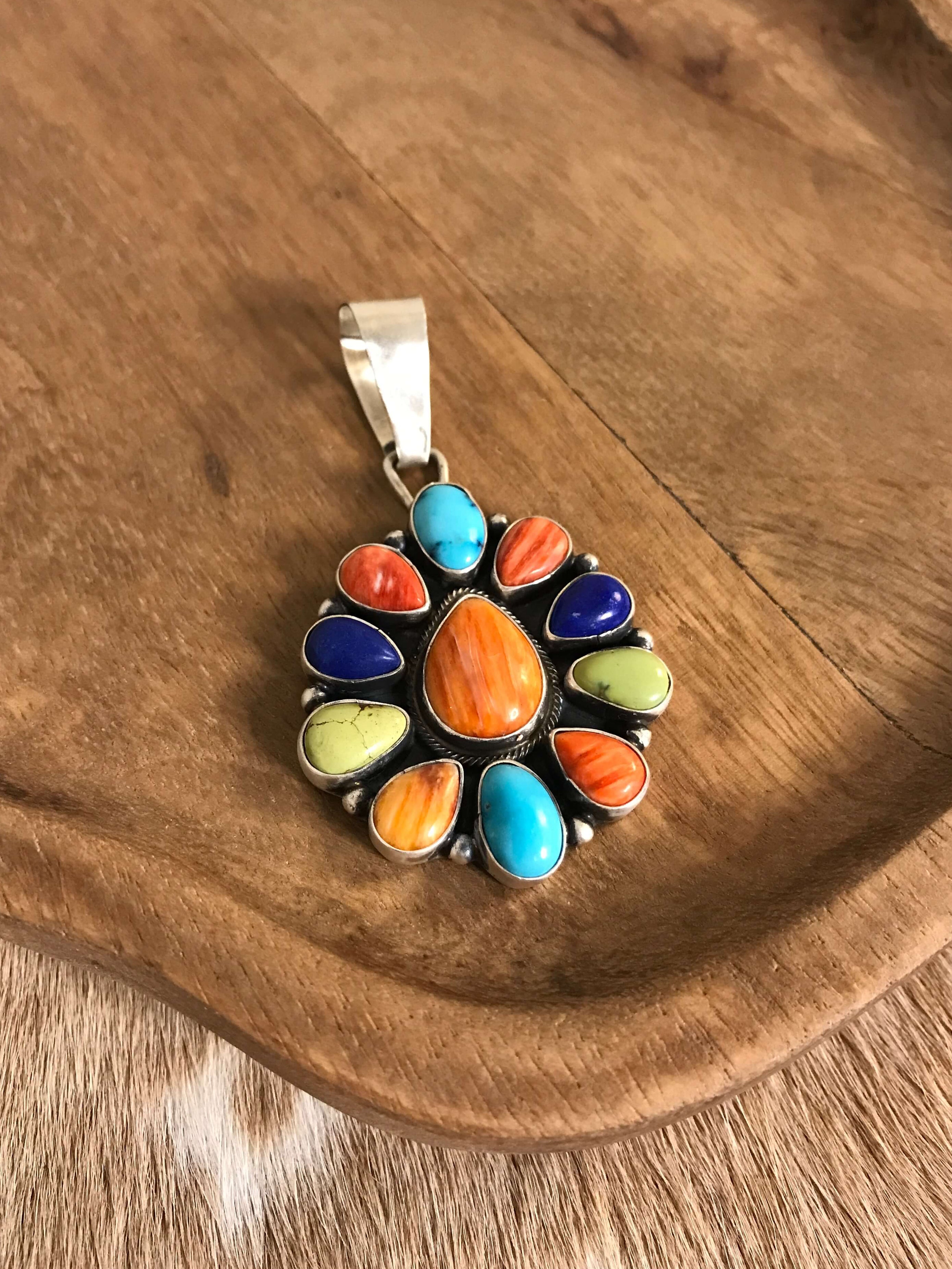 The Apollo Pendant, 1-Pendants-Calli Co., Turquoise and Silver Jewelry, Native American Handmade, Zuni Tribe, Navajo Tribe, Brock Texas