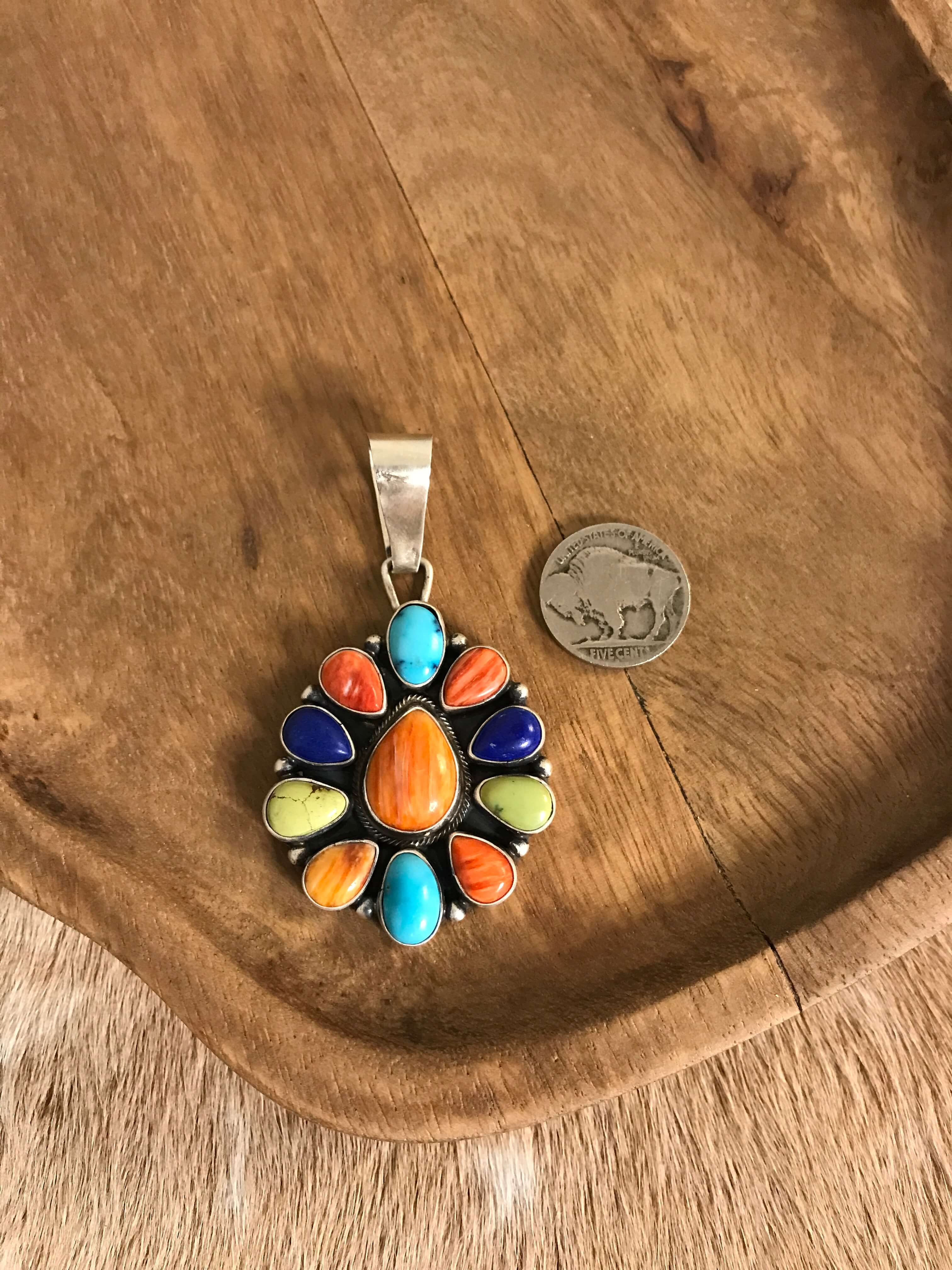 The Apollo Pendant, 1-Pendants-Calli Co., Turquoise and Silver Jewelry, Native American Handmade, Zuni Tribe, Navajo Tribe, Brock Texas