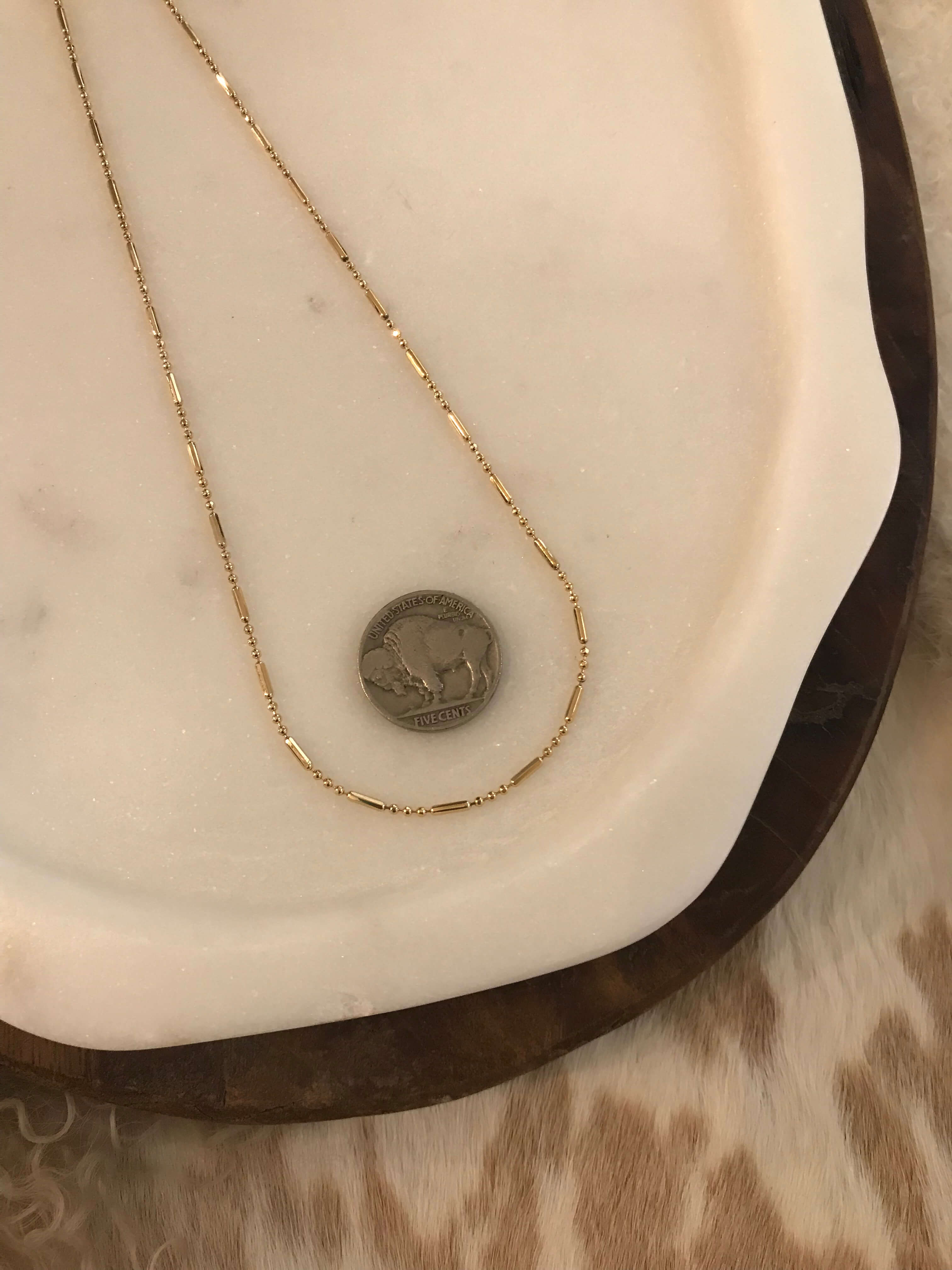 The Gold-Filled Dash Chain-Necklaces-Calli Co., Turquoise and Silver Jewelry, Native American Handmade, Zuni Tribe, Navajo Tribe, Brock Texas