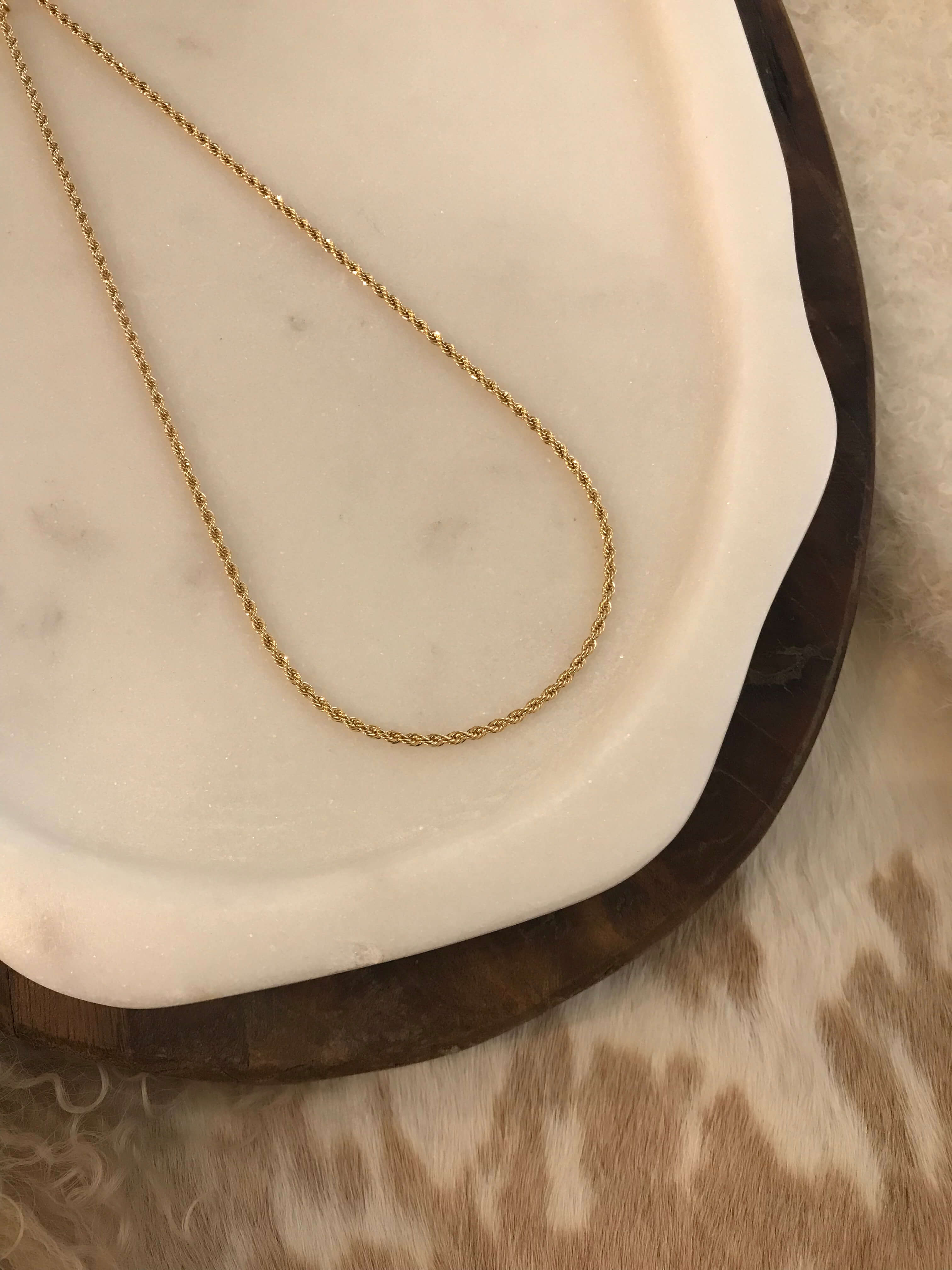 The Gold-Filled Rope Chain-Necklaces-Calli Co., Turquoise and Silver Jewelry, Native American Handmade, Zuni Tribe, Navajo Tribe, Brock Texas