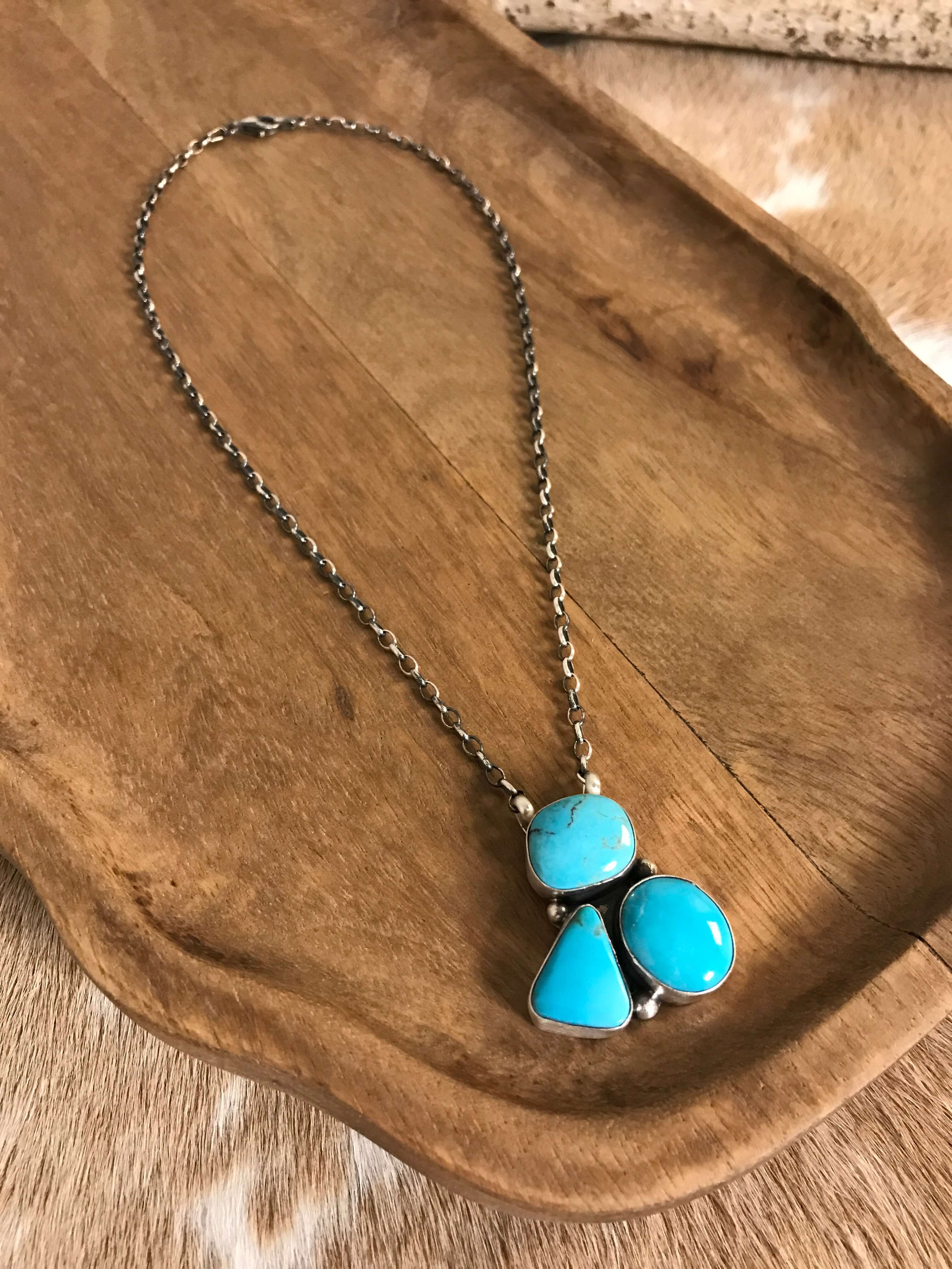 The Tempe Necklace, 13-Necklaces-Calli Co., Turquoise and Silver Jewelry, Native American Handmade, Zuni Tribe, Navajo Tribe, Brock Texas
