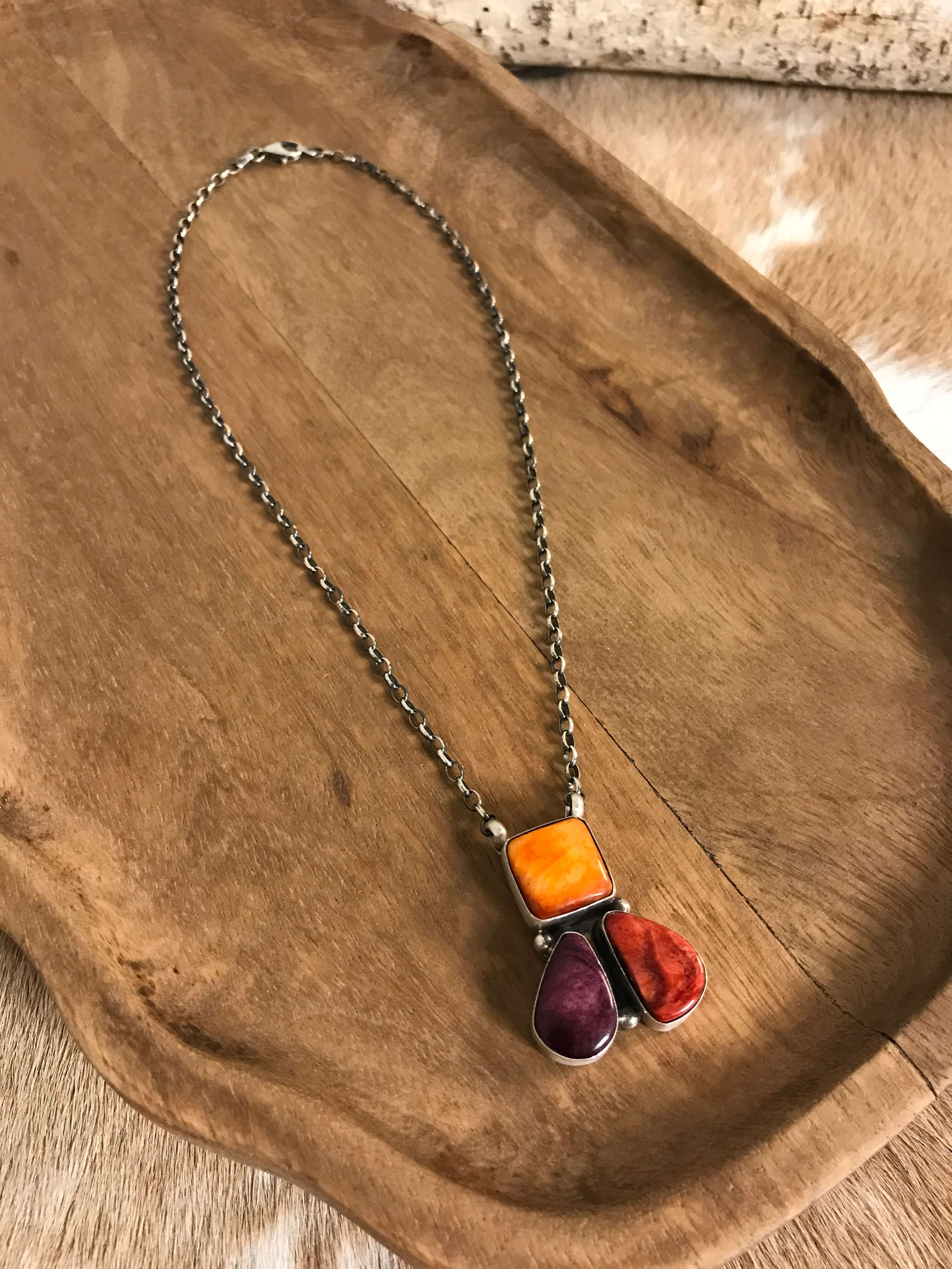 The Tempe Necklace, 2-Necklaces-Calli Co., Turquoise and Silver Jewelry, Native American Handmade, Zuni Tribe, Navajo Tribe, Brock Texas