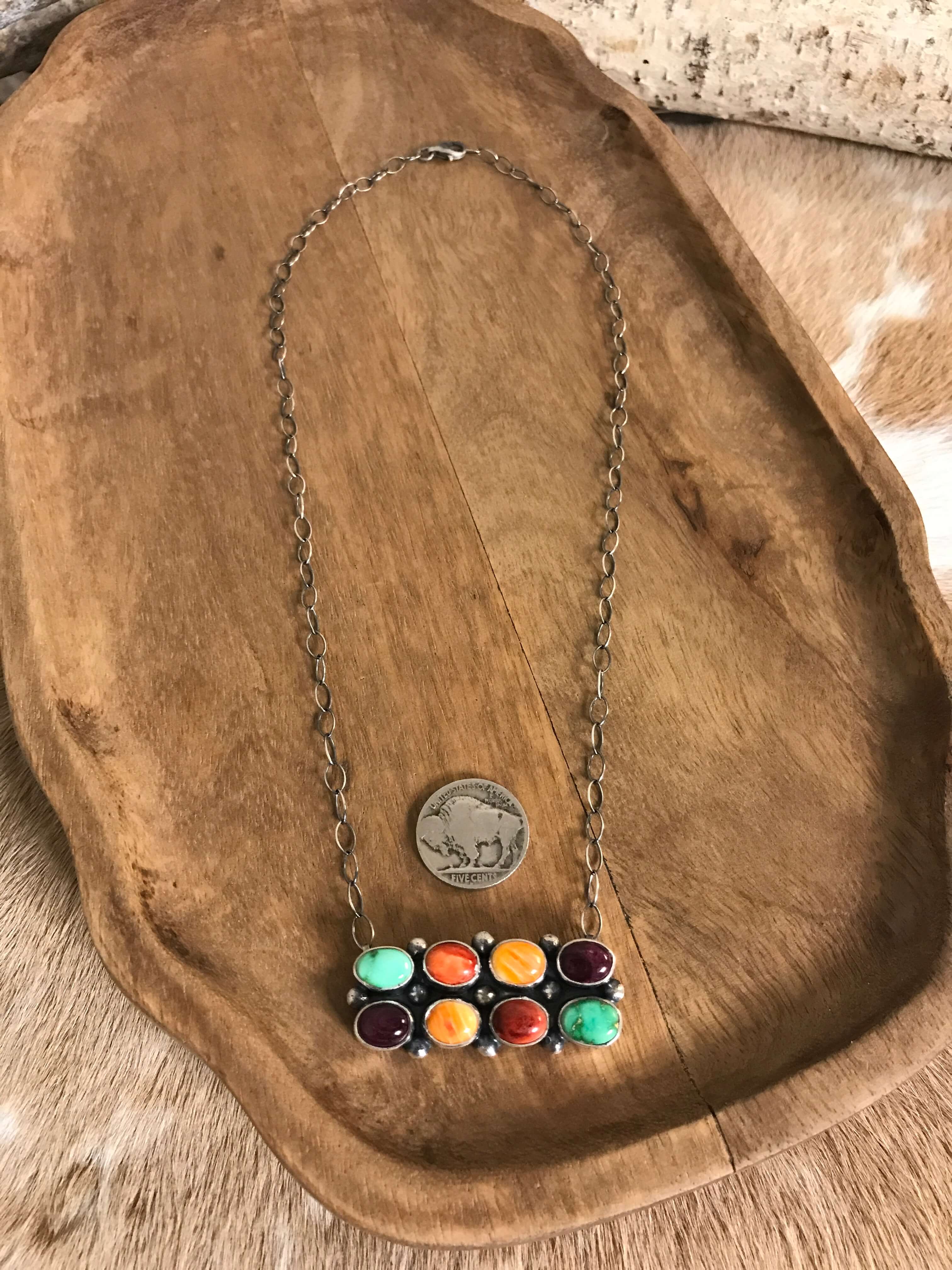 The Wilsons Necklace, 1 xx-Necklaces-Calli Co., Turquoise and Silver Jewelry, Native American Handmade, Zuni Tribe, Navajo Tribe, Brock Texas
