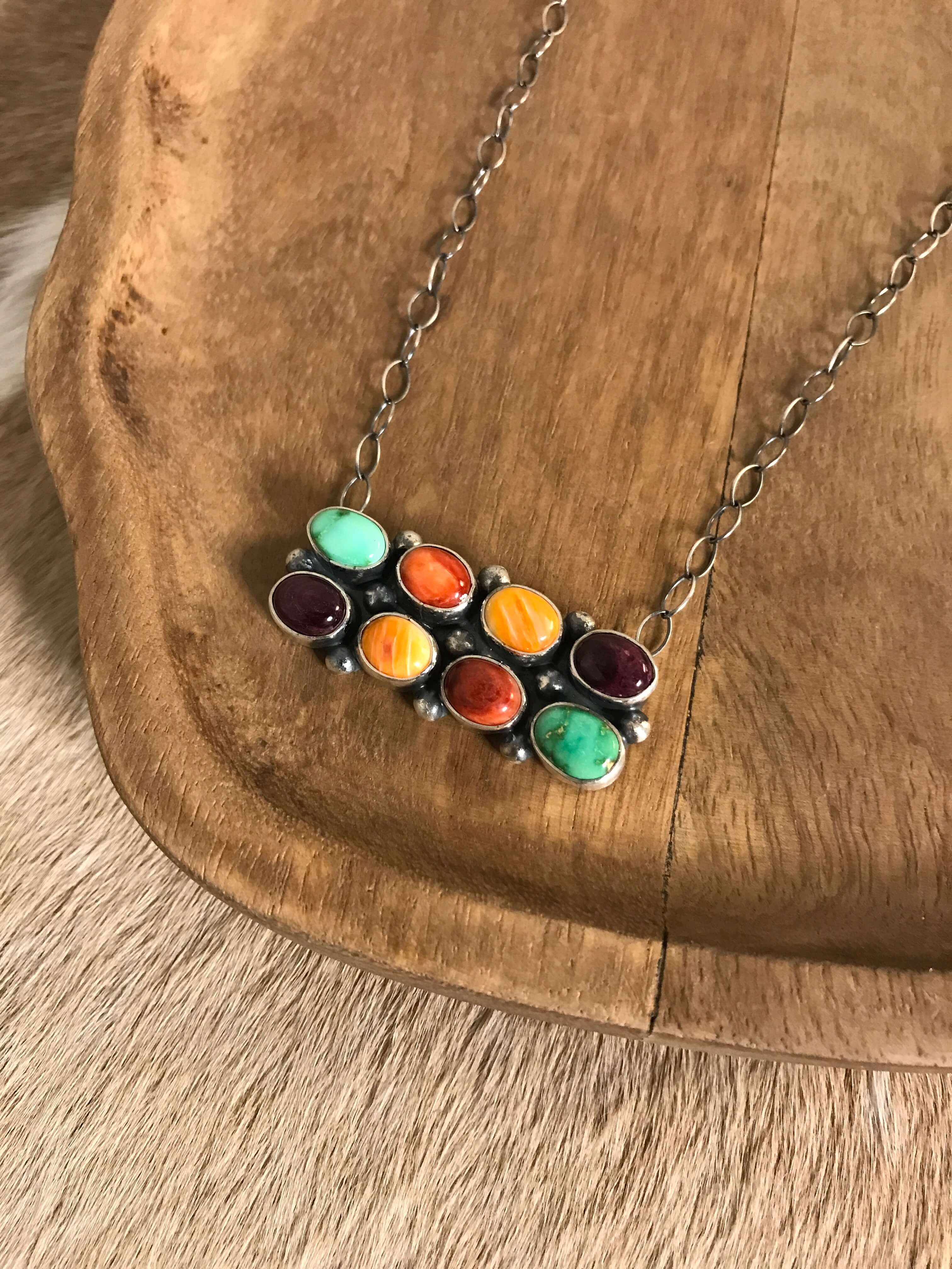 The Wilsons Necklace, 1 xx-Necklaces-Calli Co., Turquoise and Silver Jewelry, Native American Handmade, Zuni Tribe, Navajo Tribe, Brock Texas