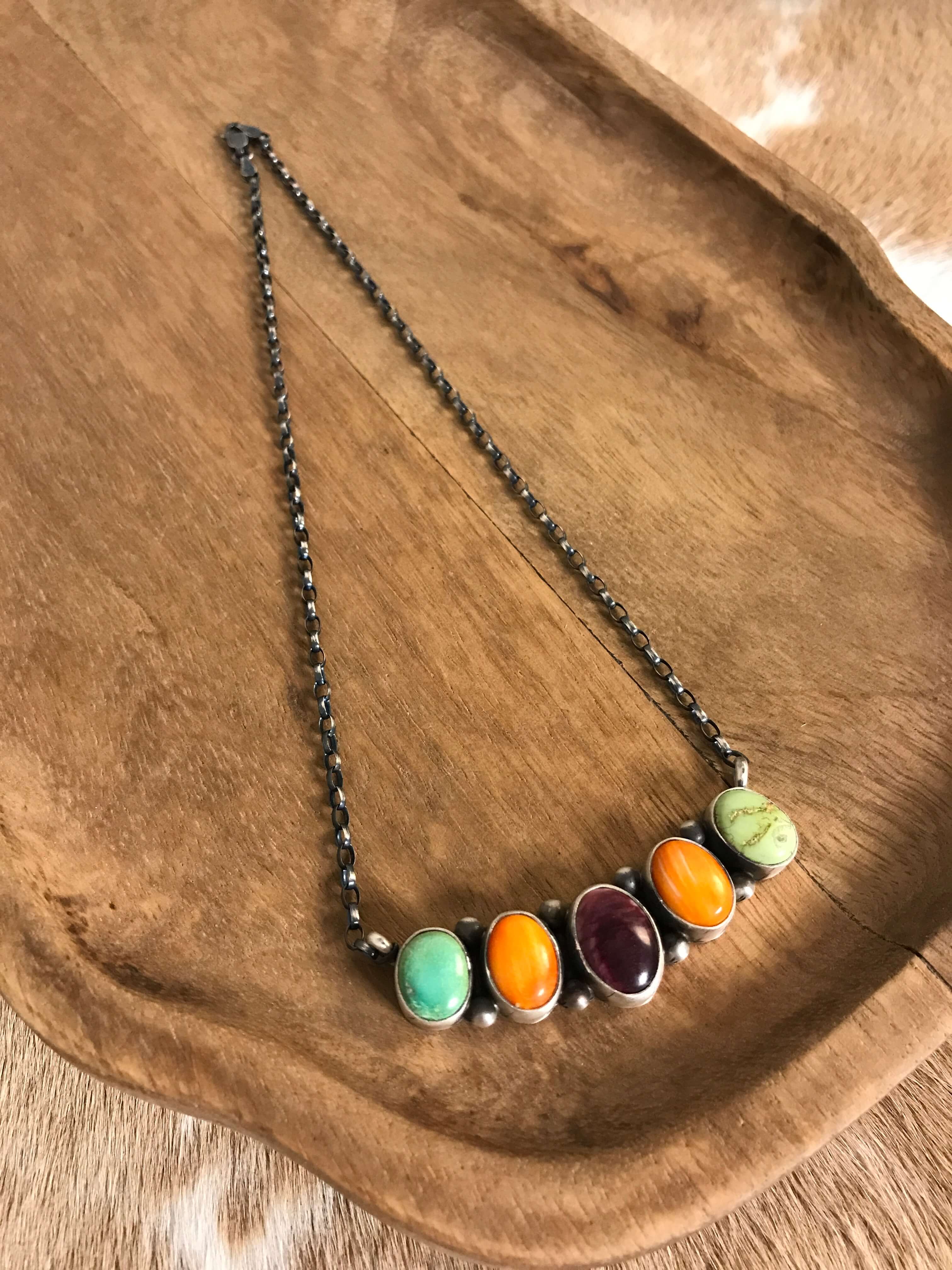 The Riggins Necklace, 1 xx-Necklaces-Calli Co., Turquoise and Silver Jewelry, Native American Handmade, Zuni Tribe, Navajo Tribe, Brock Texas