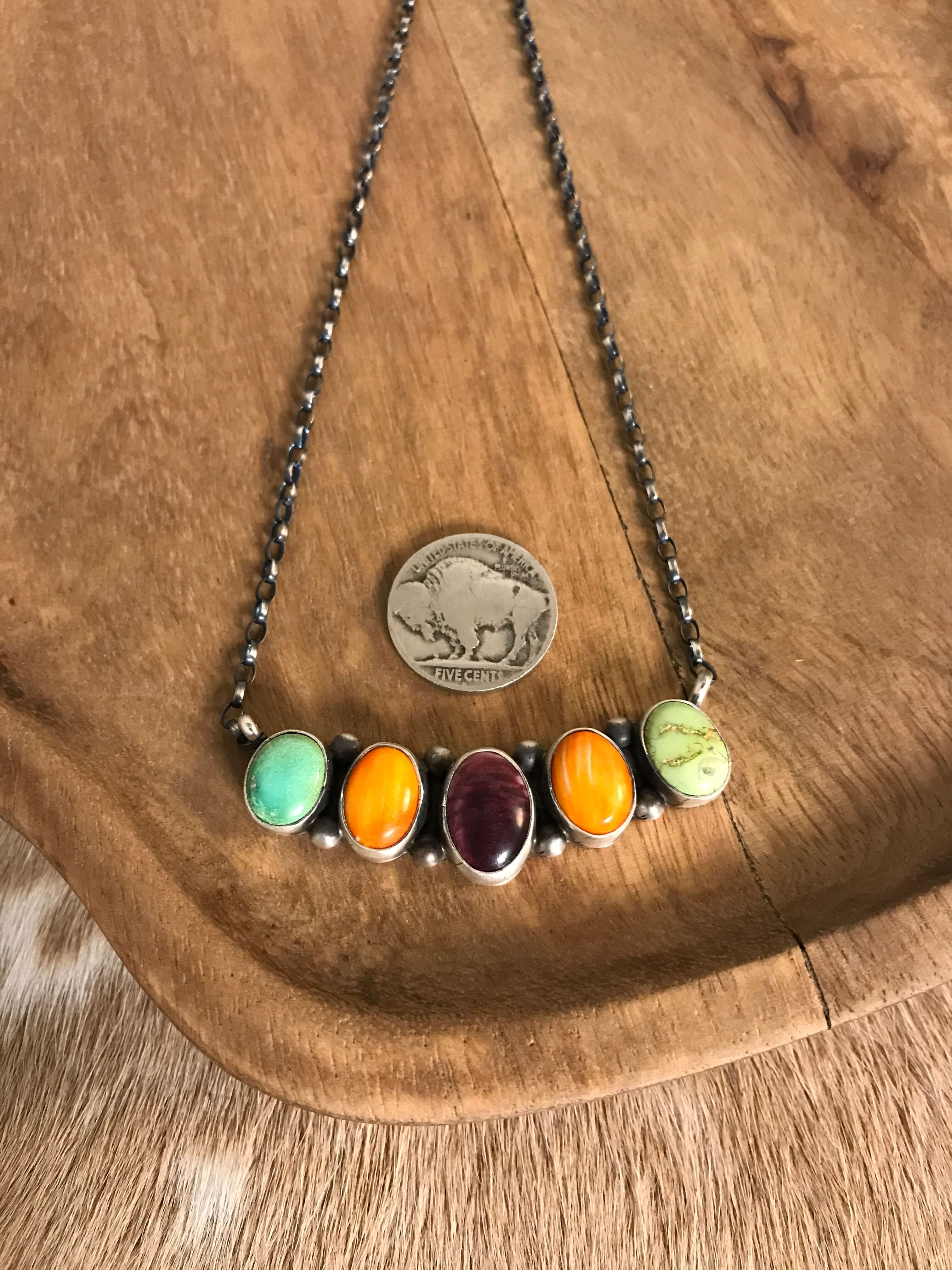 The Riggins Necklace, 1 xx-Necklaces-Calli Co., Turquoise and Silver Jewelry, Native American Handmade, Zuni Tribe, Navajo Tribe, Brock Texas