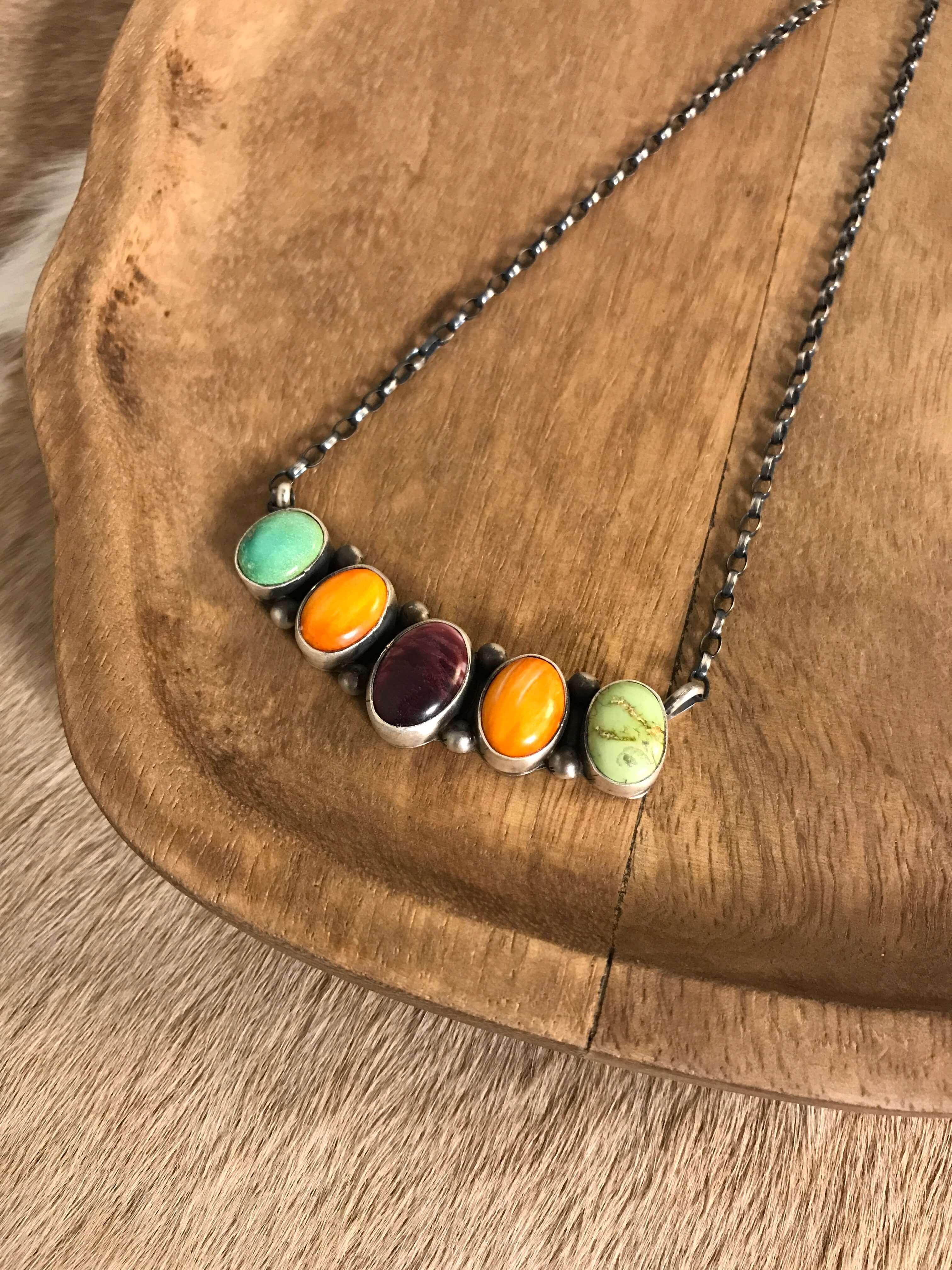 The Riggins Necklace, 1 xx-Necklaces-Calli Co., Turquoise and Silver Jewelry, Native American Handmade, Zuni Tribe, Navajo Tribe, Brock Texas