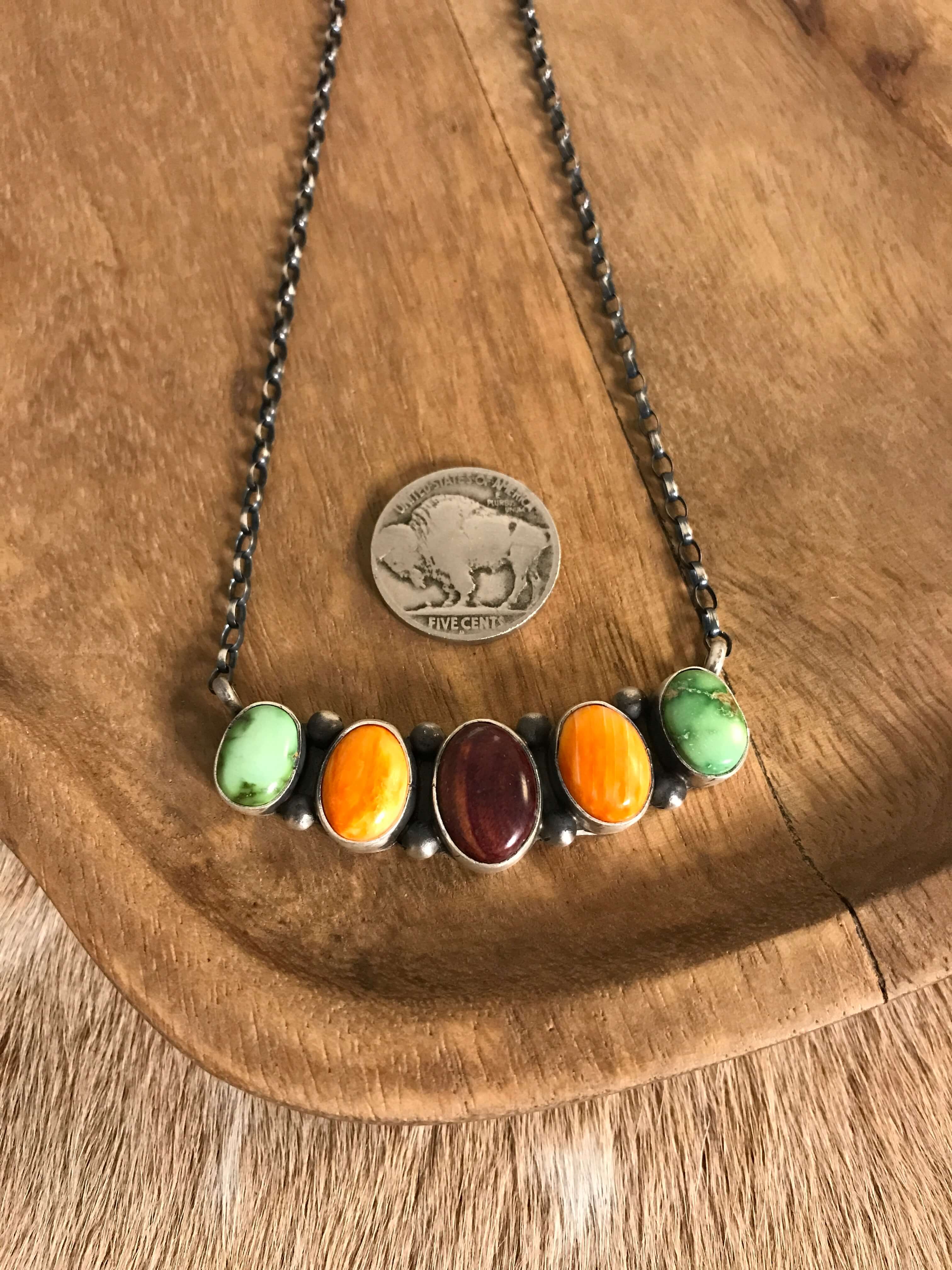 The Riggins Necklace, 2-Necklaces-Calli Co., Turquoise and Silver Jewelry, Native American Handmade, Zuni Tribe, Navajo Tribe, Brock Texas