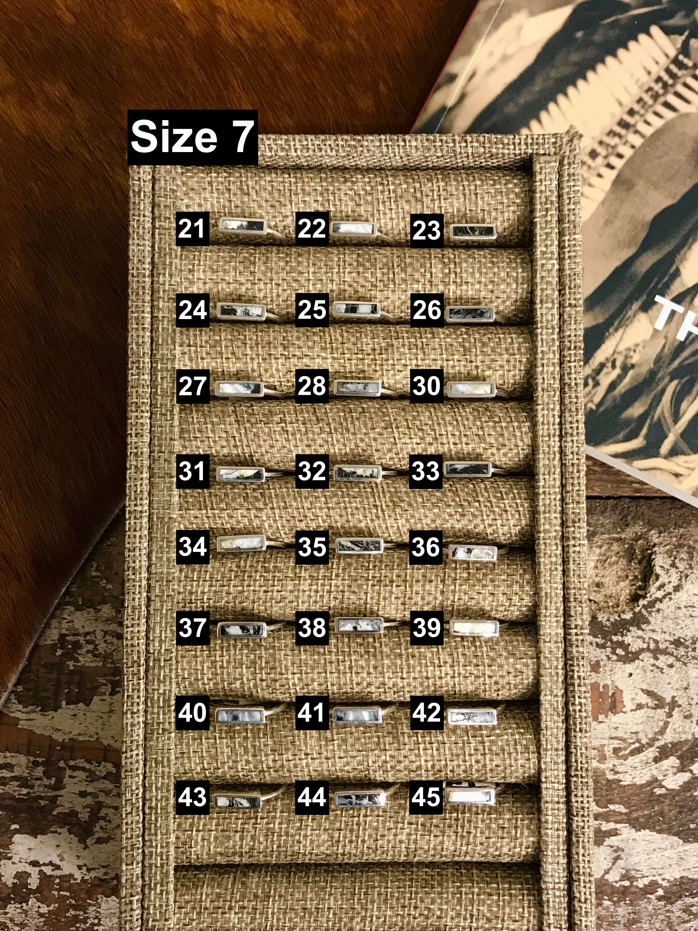 The Inlay Collection Rectangle White Buffalo Band-Rings-Calli Co., Turquoise and Silver Jewelry, Native American Handmade, Zuni Tribe, Navajo Tribe, Brock Texas