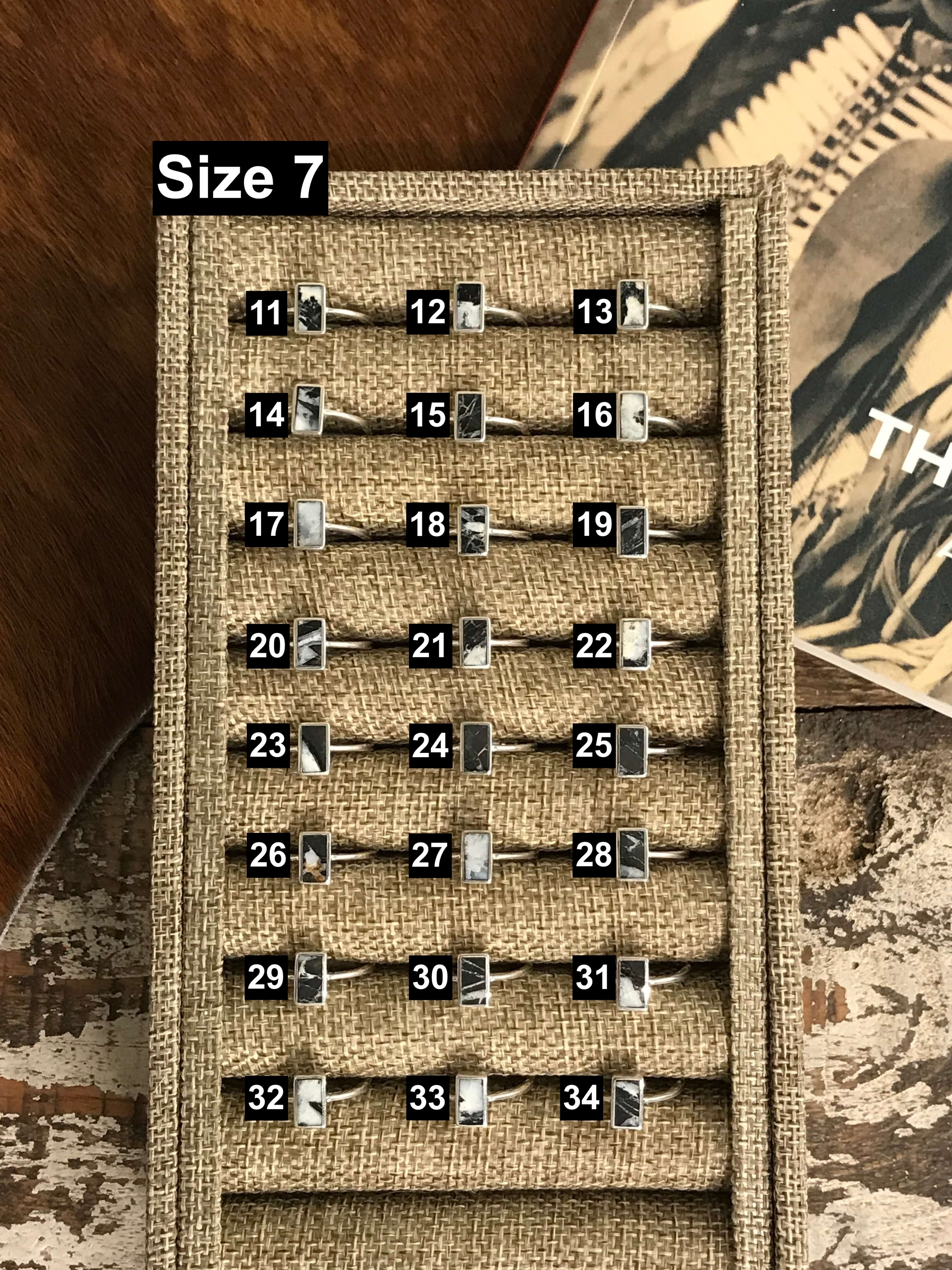 The Inlay Collection Tower Ring in White Buffalo-Rings-Calli Co., Turquoise and Silver Jewelry, Native American Handmade, Zuni Tribe, Navajo Tribe, Brock Texas