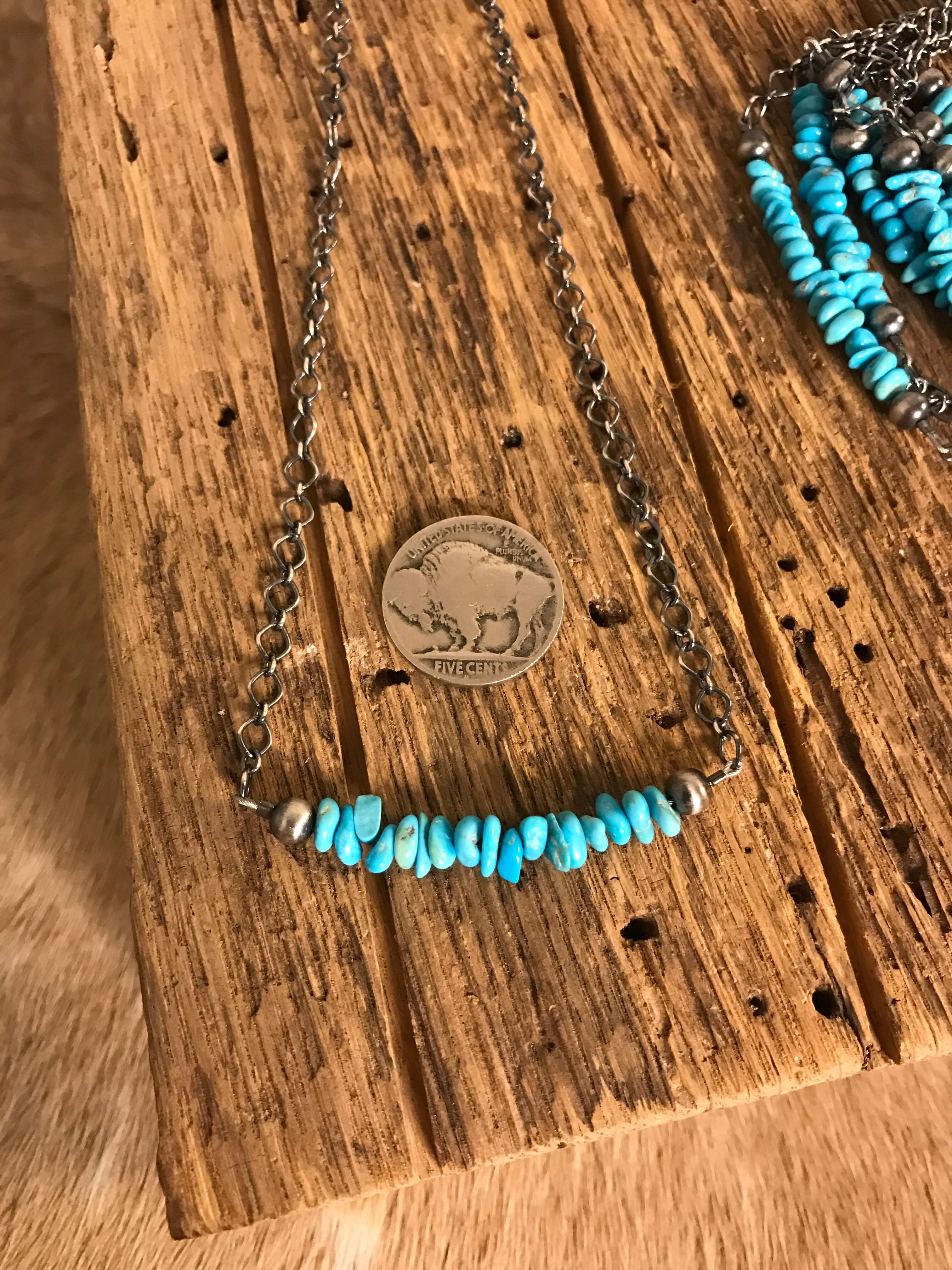 The Conroe Necklaces in Turquoise-Necklaces-Calli Co., Turquoise and Silver Jewelry, Native American Handmade, Zuni Tribe, Navajo Tribe, Brock Texas