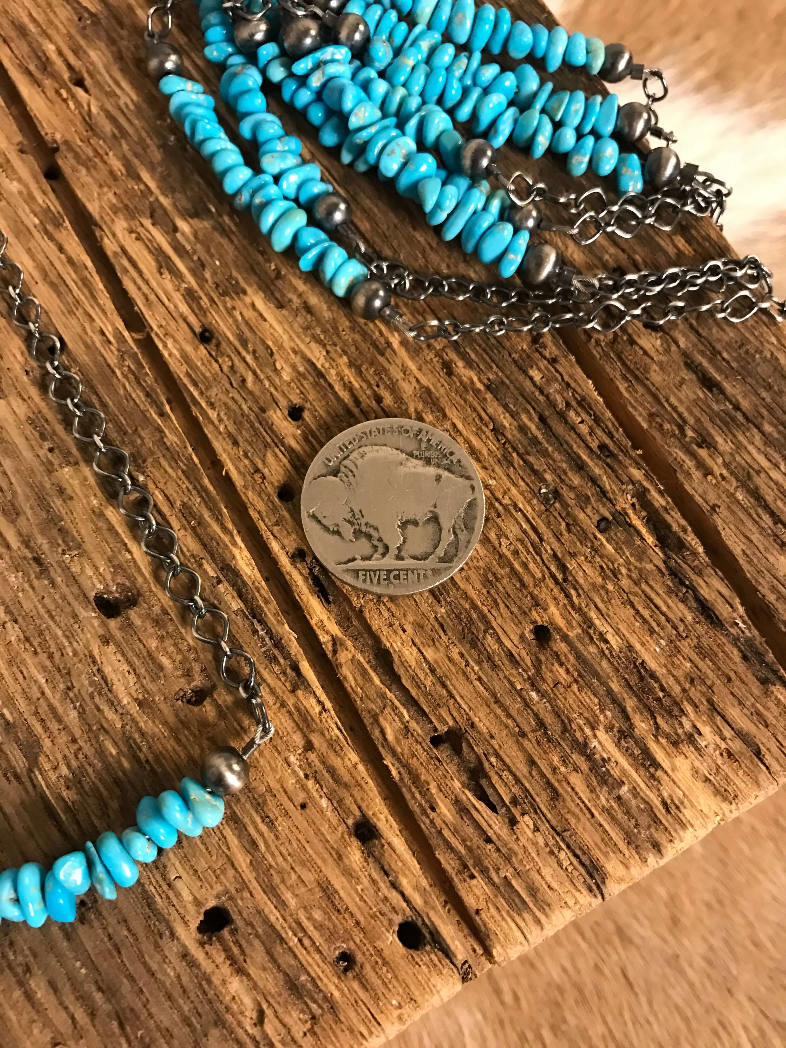 The Conroe Necklaces in Turquoise-Necklaces-Calli Co., Turquoise and Silver Jewelry, Native American Handmade, Zuni Tribe, Navajo Tribe, Brock Texas