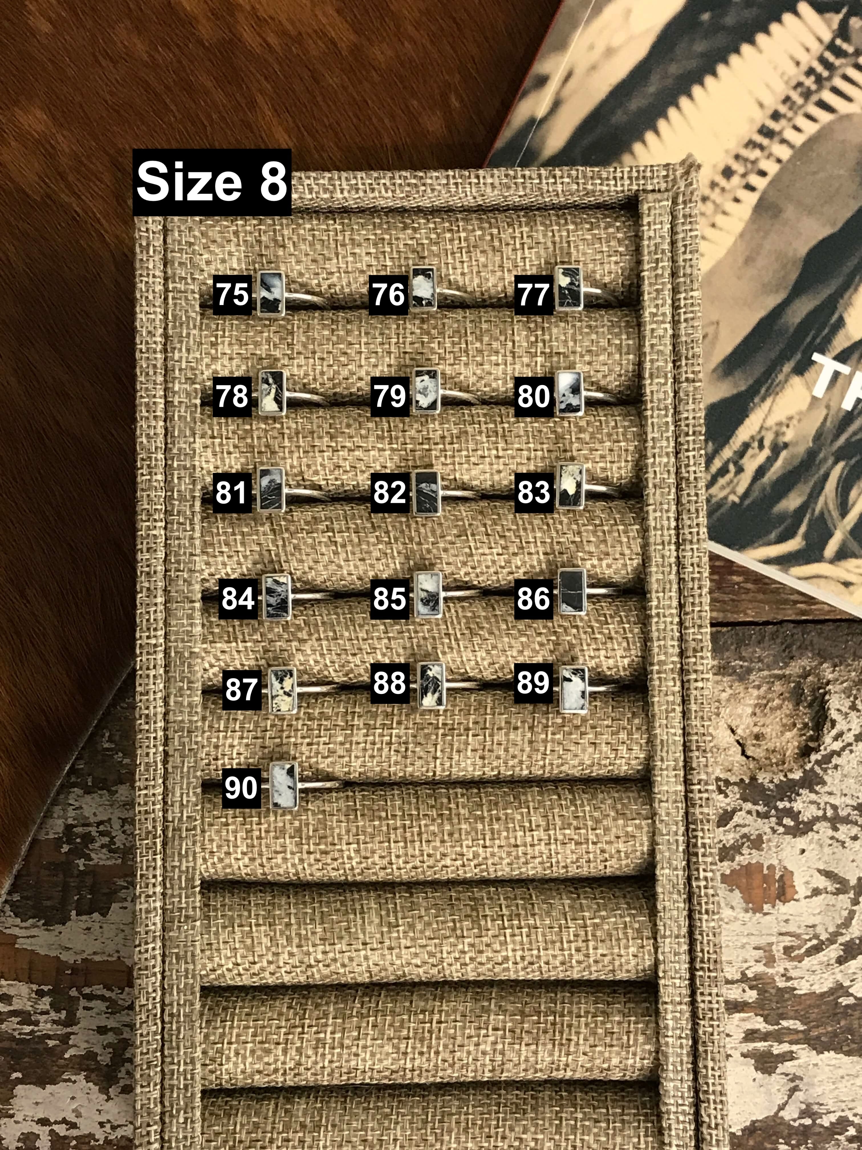 The Inlay Collection Tower Ring in White Buffalo-Rings-Calli Co., Turquoise and Silver Jewelry, Native American Handmade, Zuni Tribe, Navajo Tribe, Brock Texas