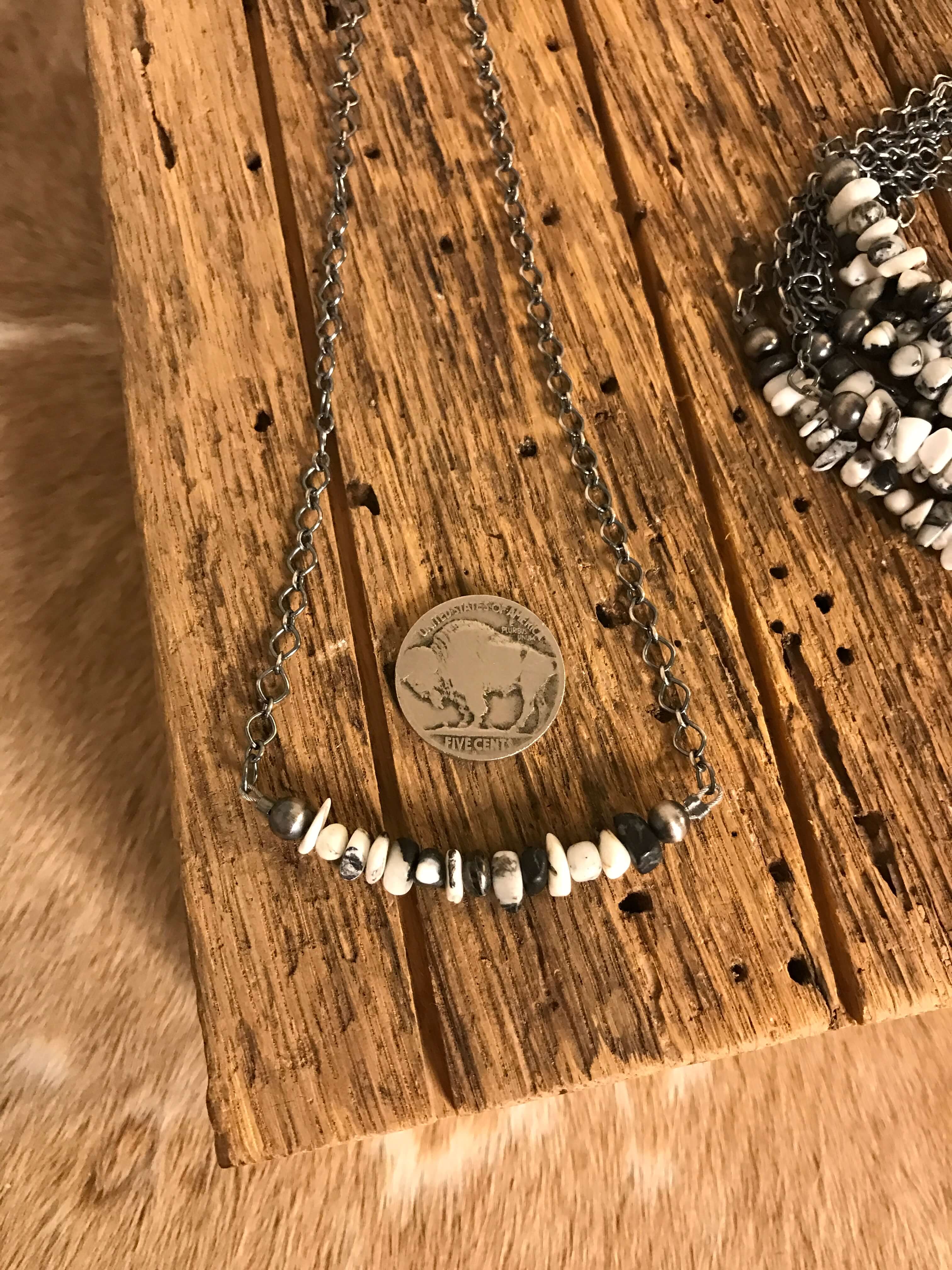 The Conroe Necklaces in White Buffalo-Necklaces-Calli Co., Turquoise and Silver Jewelry, Native American Handmade, Zuni Tribe, Navajo Tribe, Brock Texas