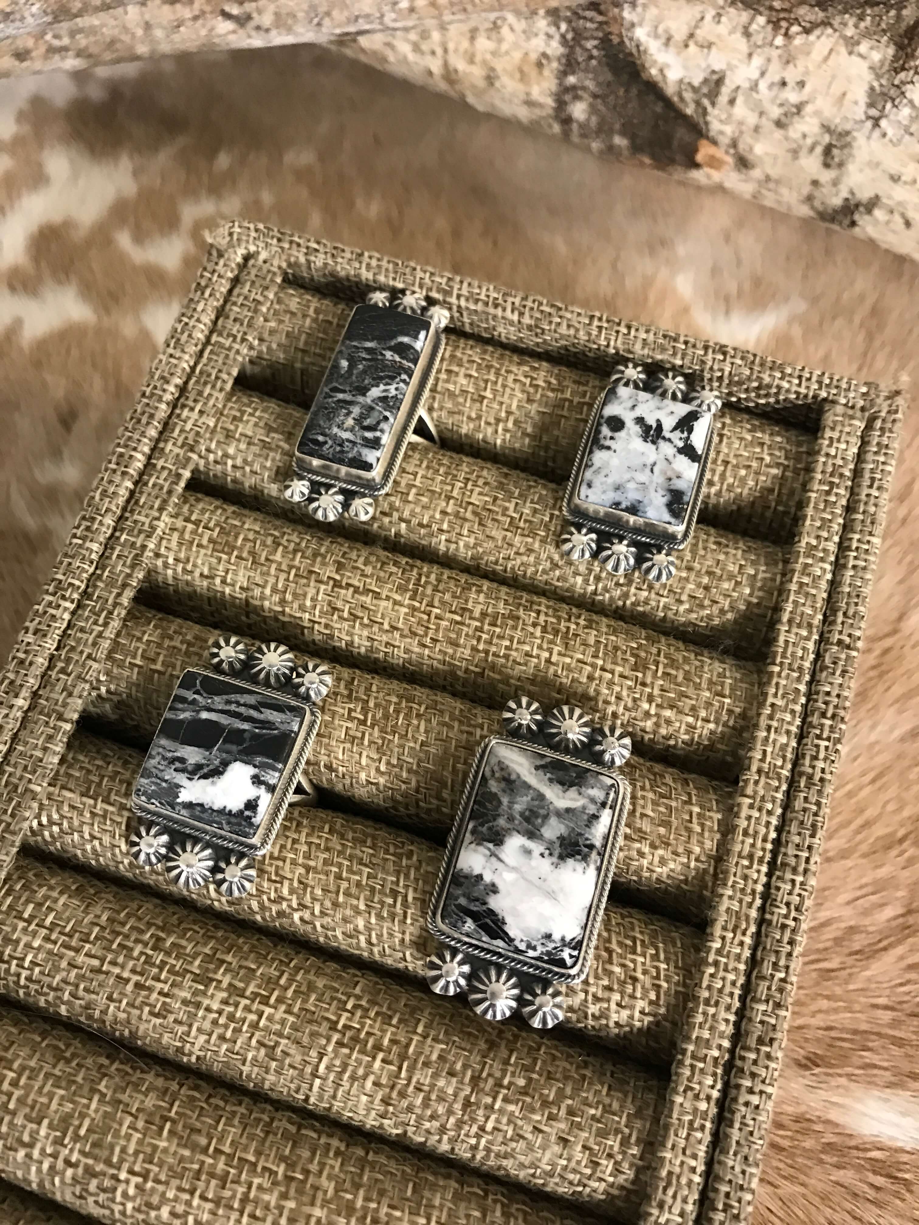 The Lebeck Rings-Rings-Calli Co., Turquoise and Silver Jewelry, Native American Handmade, Zuni Tribe, Navajo Tribe, Brock Texas
