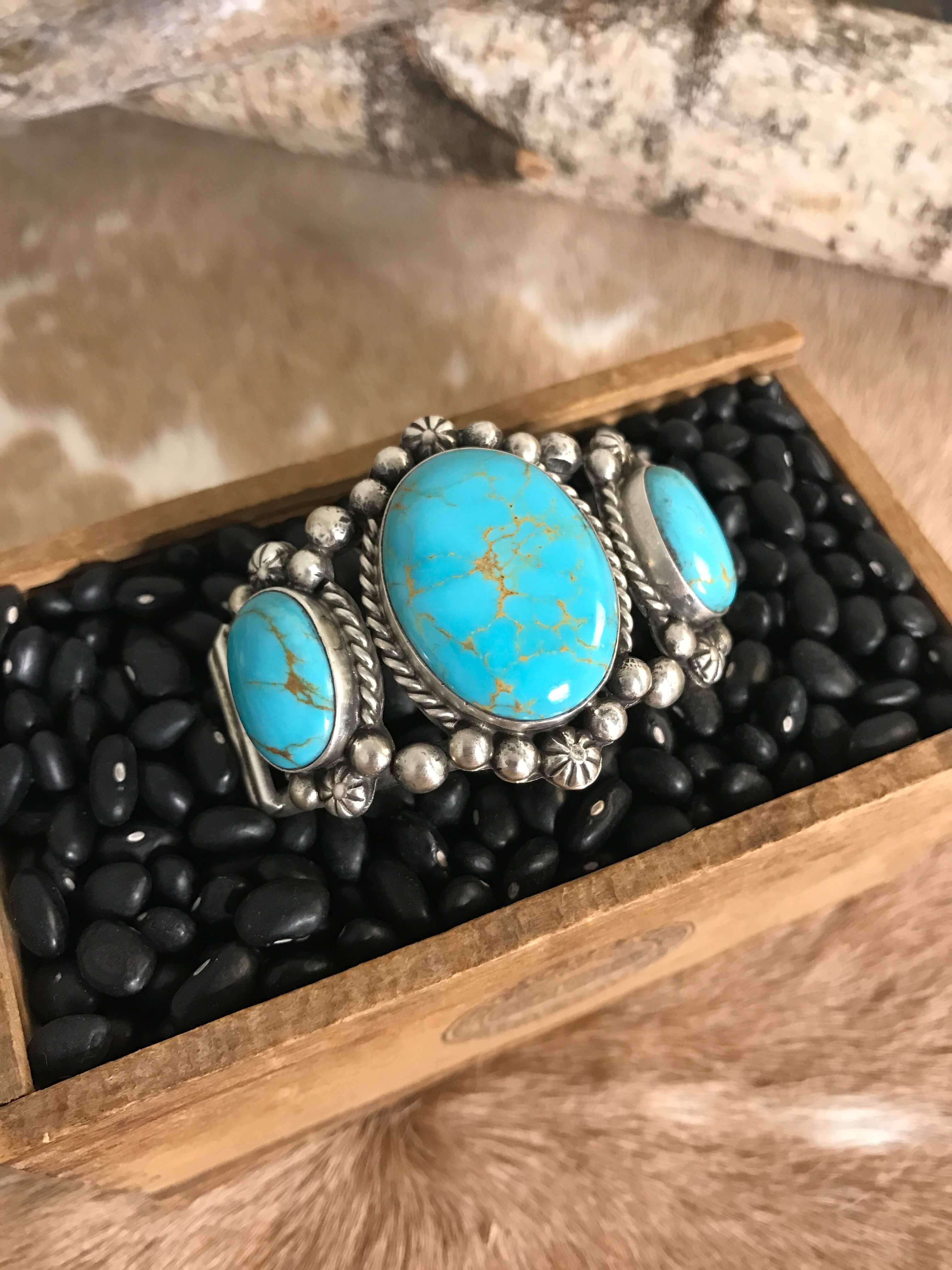 The Bronson Cuff, 1-Bracelets & Cuffs-Calli Co., Turquoise and Silver Jewelry, Native American Handmade, Zuni Tribe, Navajo Tribe, Brock Texas