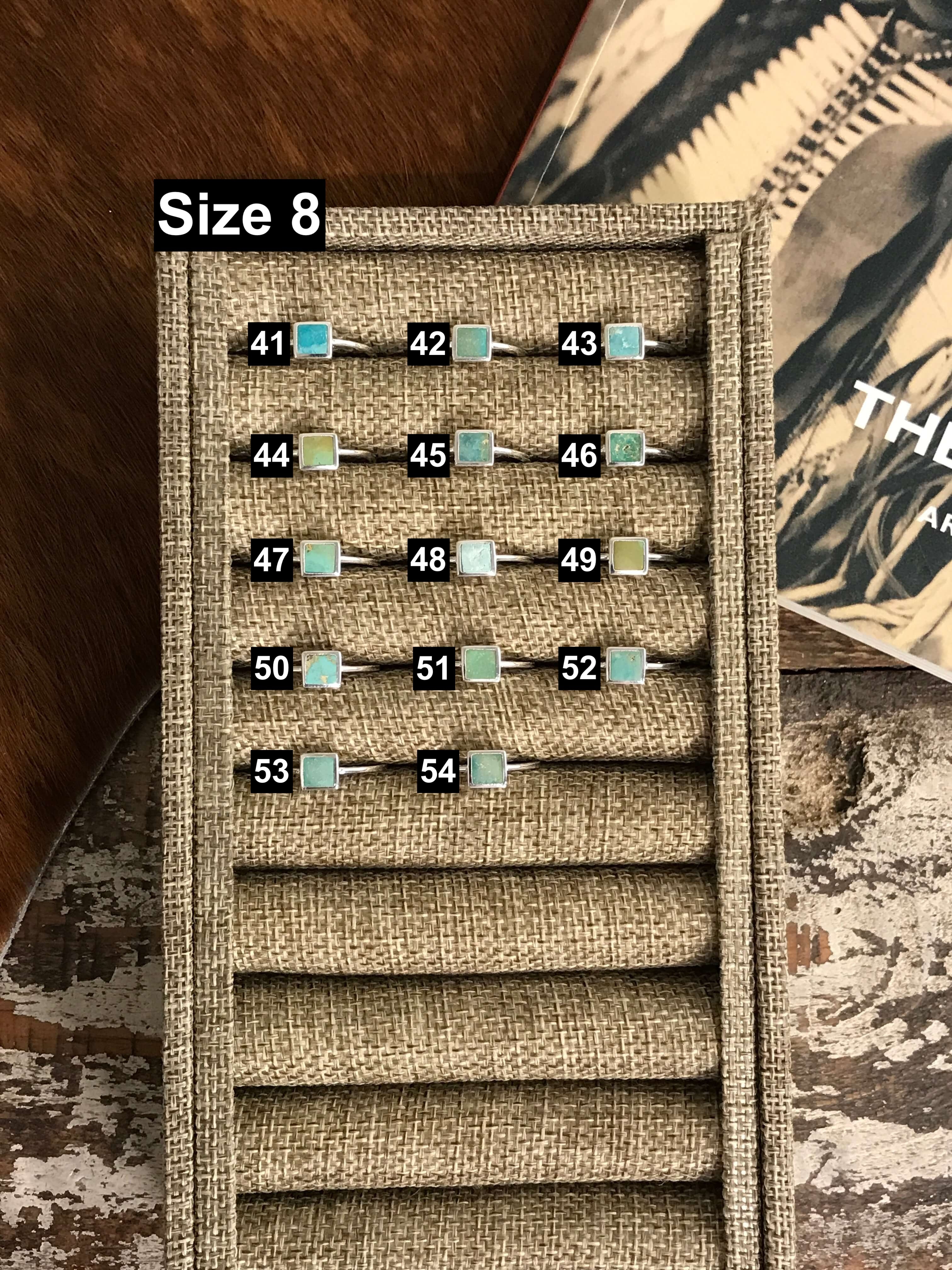 The Inlay Collection Square Turquoise Ring-Rings-Calli Co., Turquoise and Silver Jewelry, Native American Handmade, Zuni Tribe, Navajo Tribe, Brock Texas