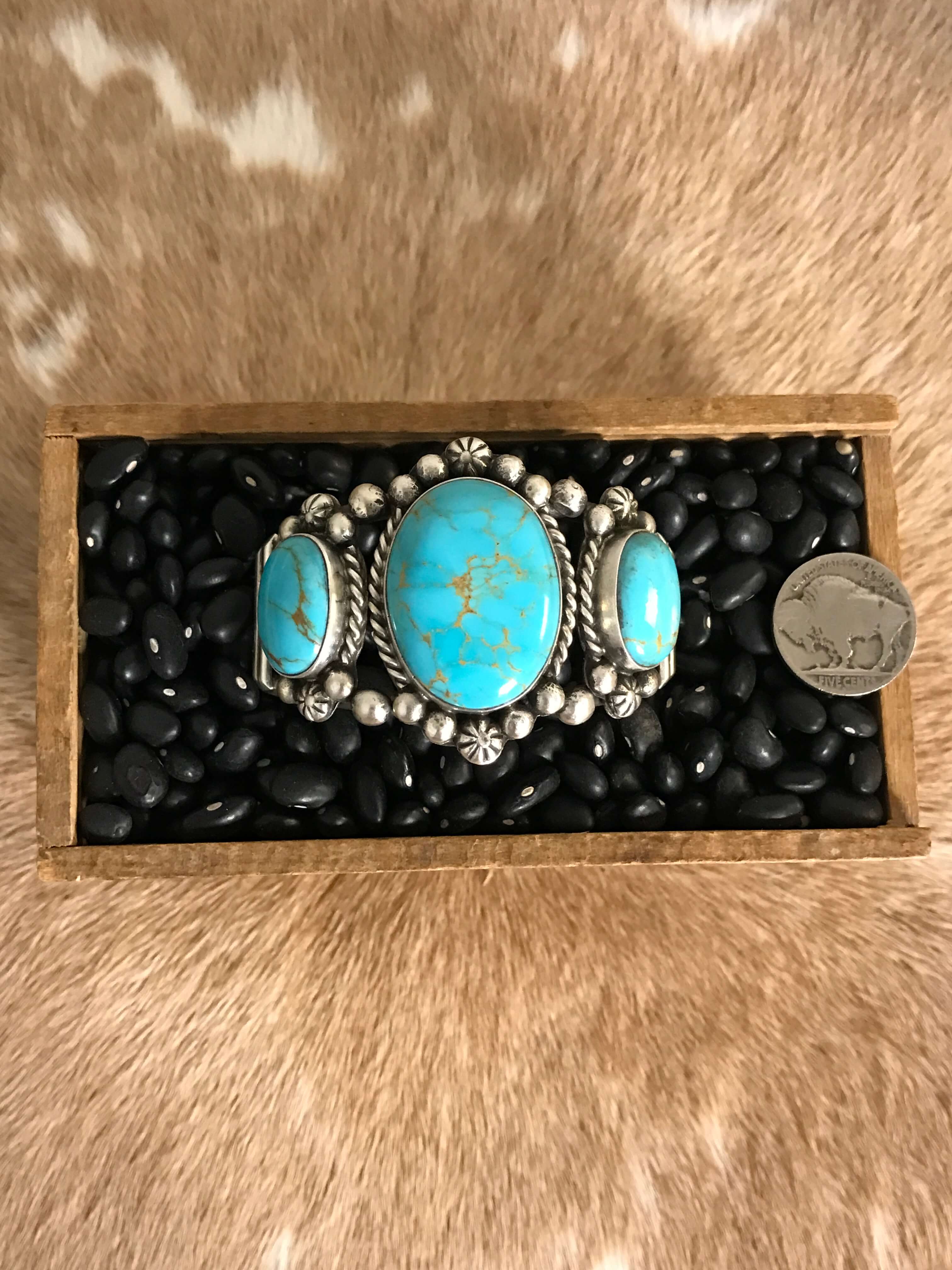 The Bronson Cuff, 1-Bracelets & Cuffs-Calli Co., Turquoise and Silver Jewelry, Native American Handmade, Zuni Tribe, Navajo Tribe, Brock Texas