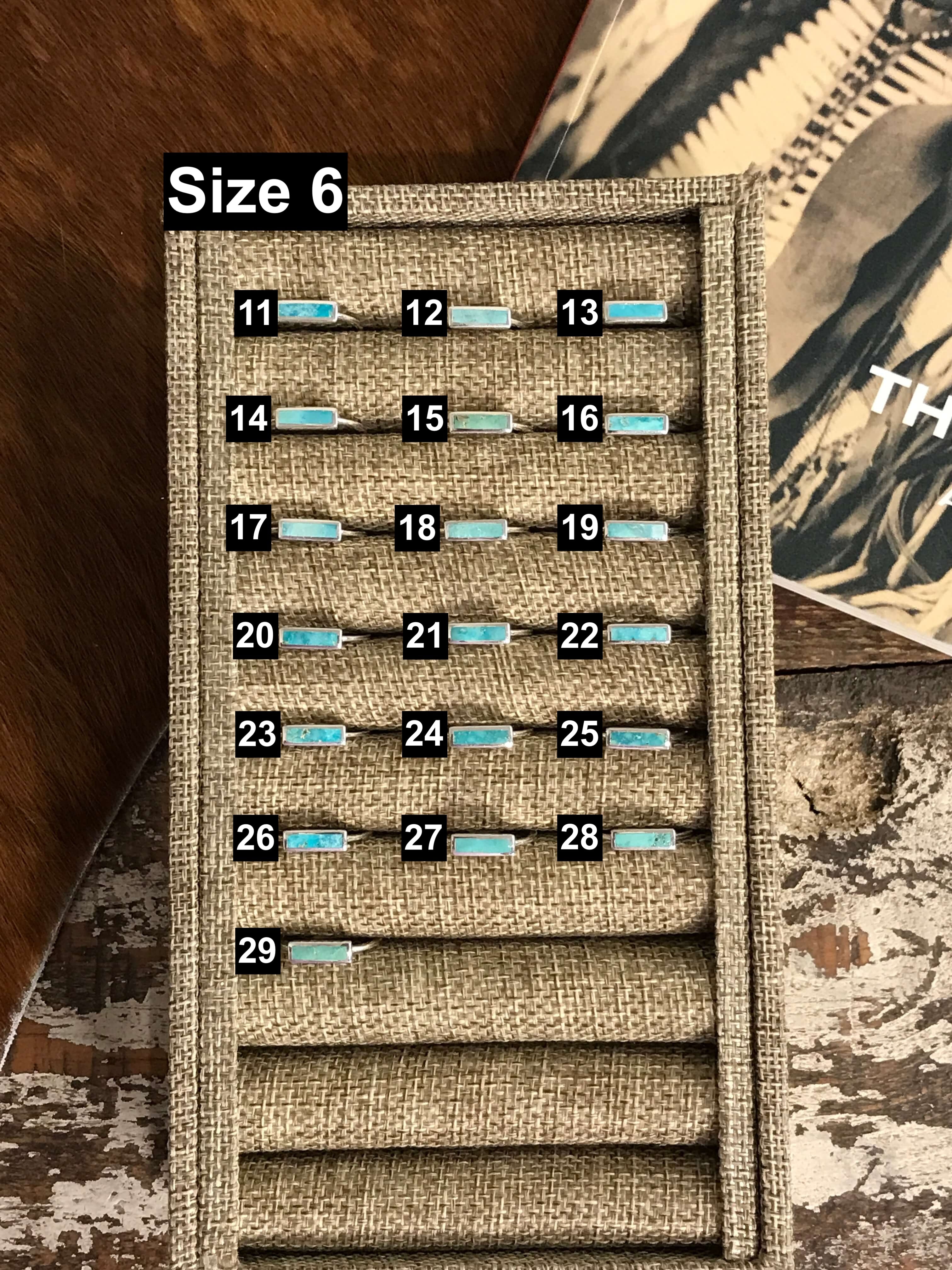 The Inlay Collection Rectangle Turquoise Band-Rings-Calli Co., Turquoise and Silver Jewelry, Native American Handmade, Zuni Tribe, Navajo Tribe, Brock Texas