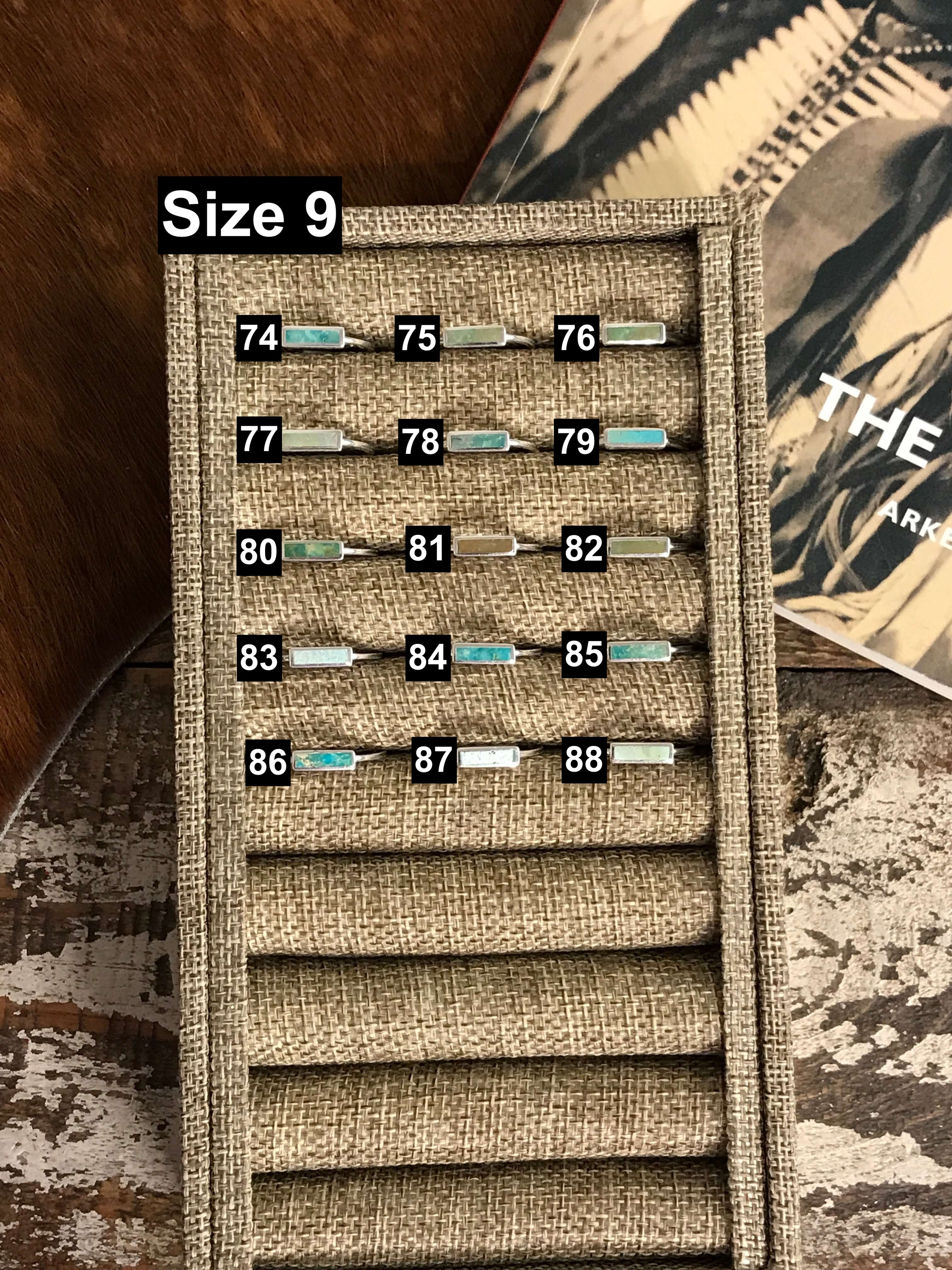 The Inlay Collection Rectangle Turquoise Band-Rings-Calli Co., Turquoise and Silver Jewelry, Native American Handmade, Zuni Tribe, Navajo Tribe, Brock Texas