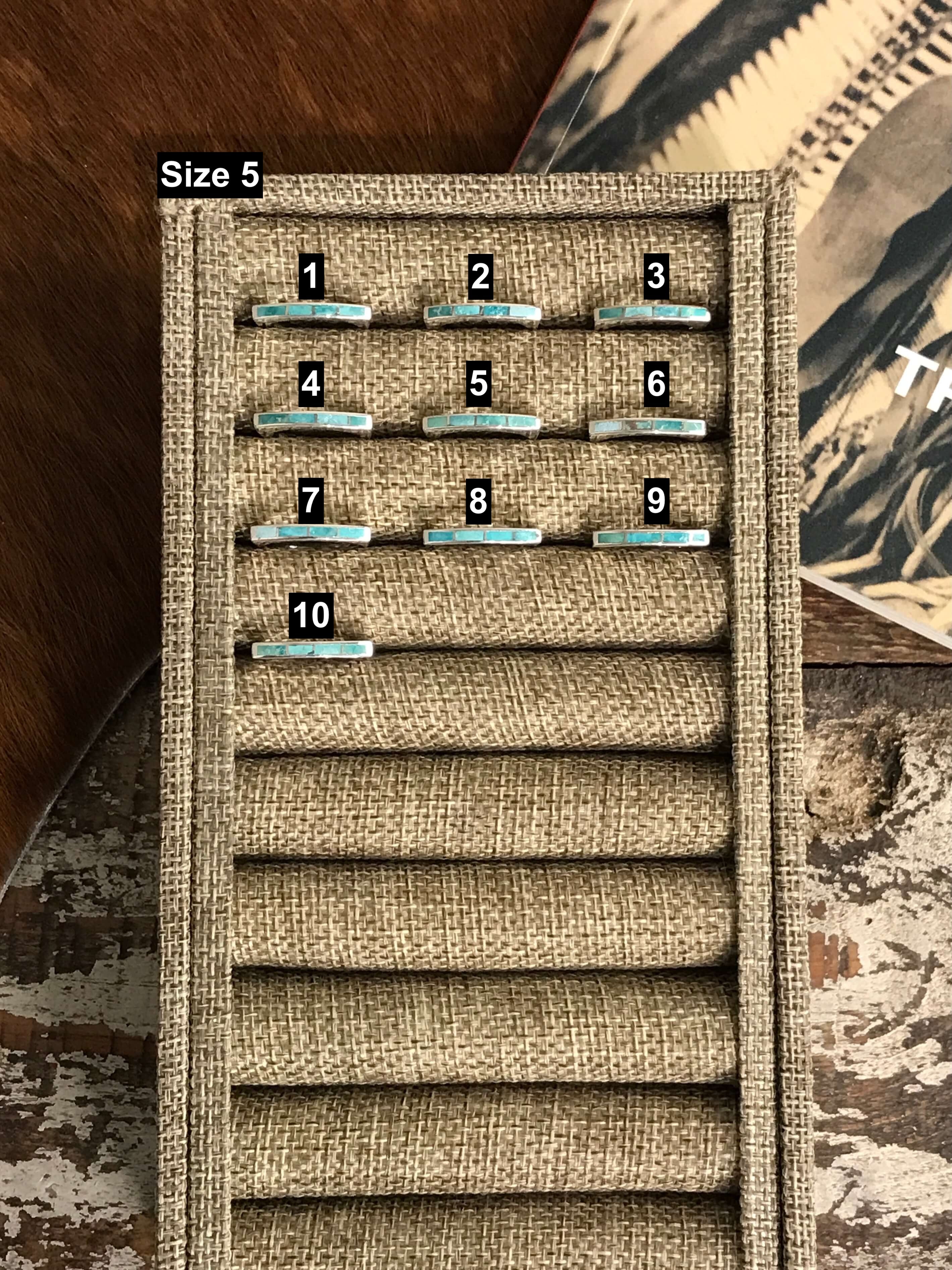 The Inlay Collection Thin Turquoise Stacking Band-Rings-Calli Co., Turquoise and Silver Jewelry, Native American Handmade, Zuni Tribe, Navajo Tribe, Brock Texas