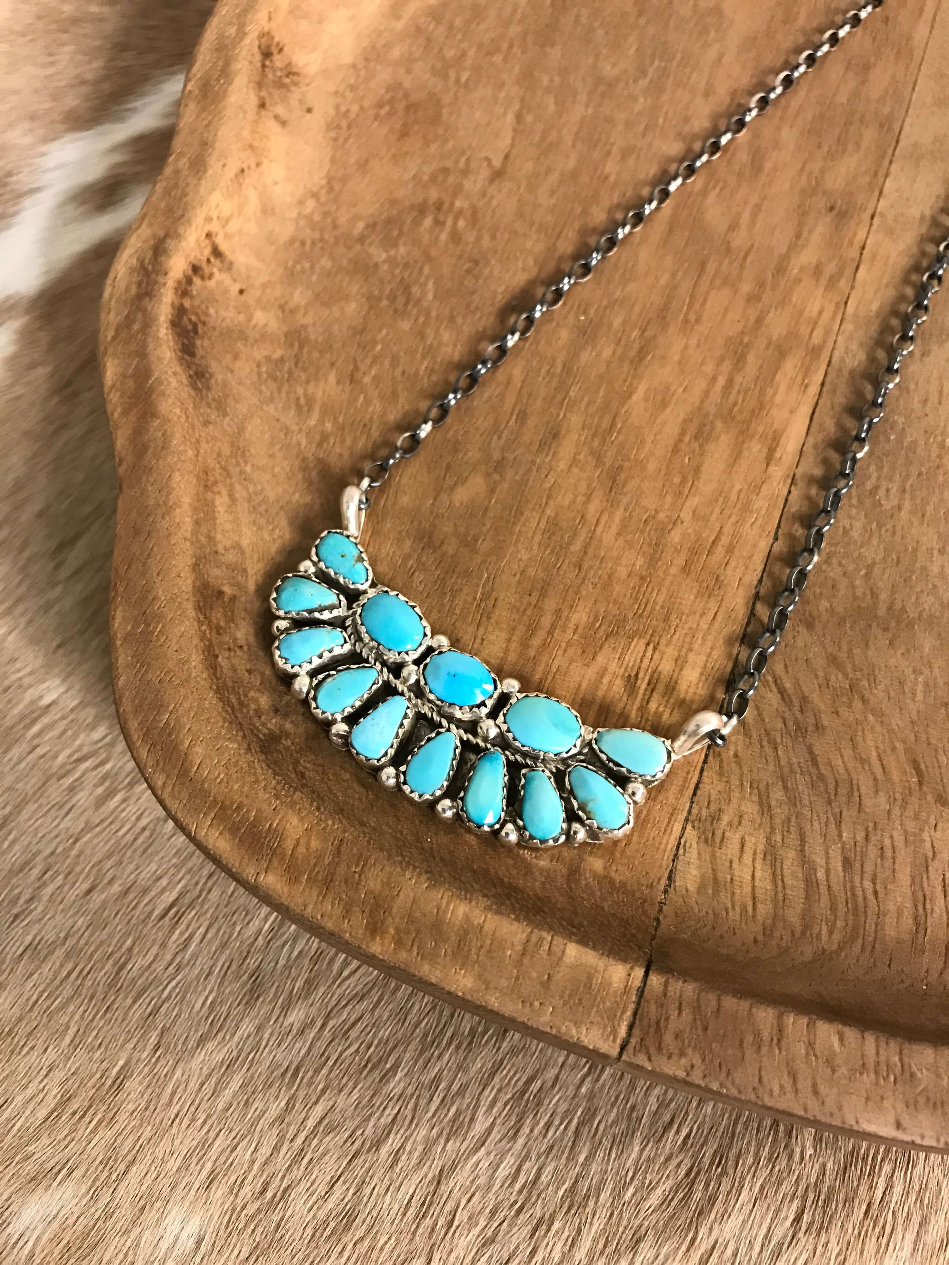 The Woodway Necklace-Necklaces-Calli Co., Turquoise and Silver Jewelry, Native American Handmade, Zuni Tribe, Navajo Tribe, Brock Texas