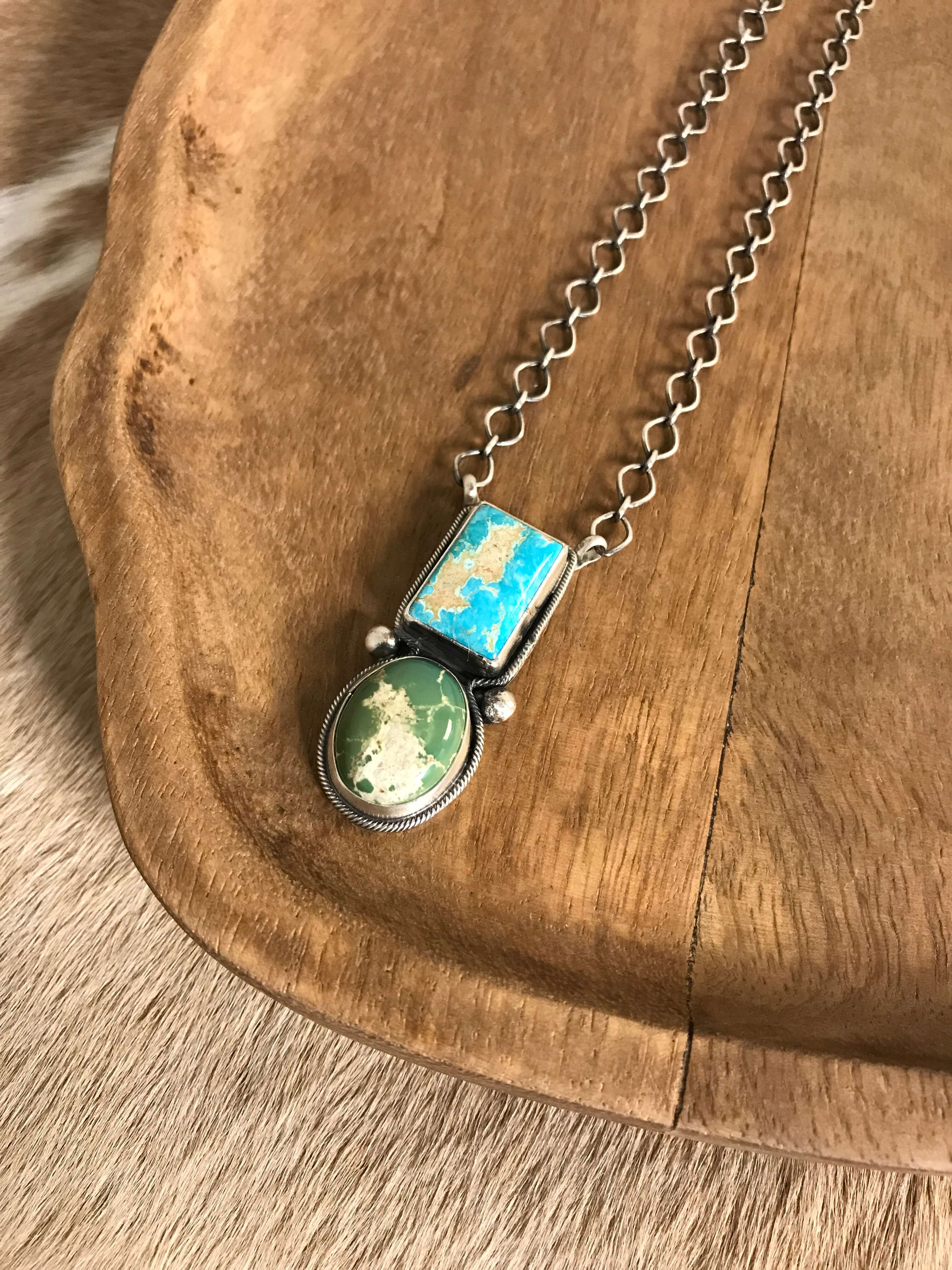 The Dalton Necklace-Necklaces-Calli Co., Turquoise and Silver Jewelry, Native American Handmade, Zuni Tribe, Navajo Tribe, Brock Texas