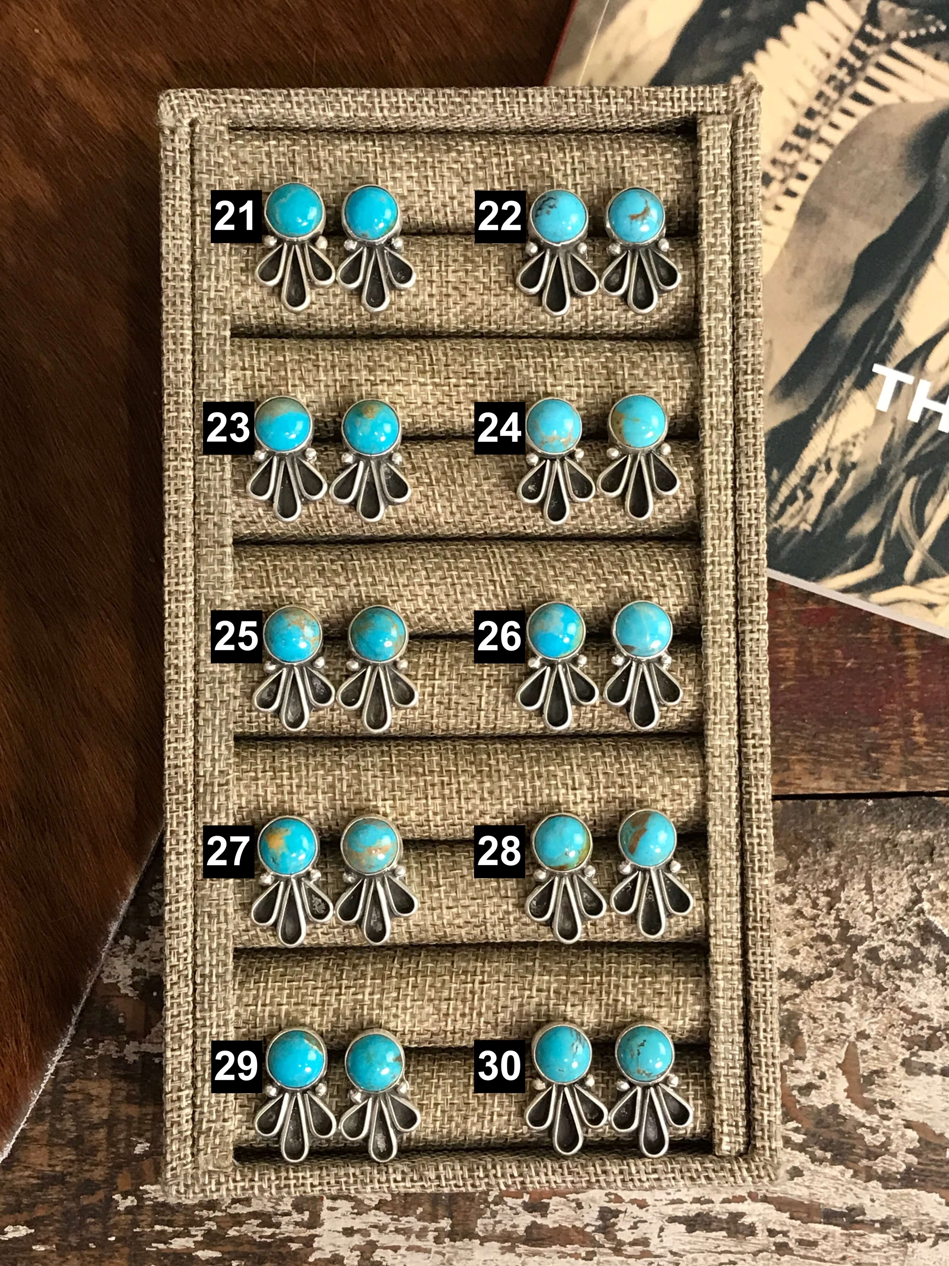 The Gala Earrings-Earrings-Calli Co., Turquoise and Silver Jewelry, Native American Handmade, Zuni Tribe, Navajo Tribe, Brock Texas