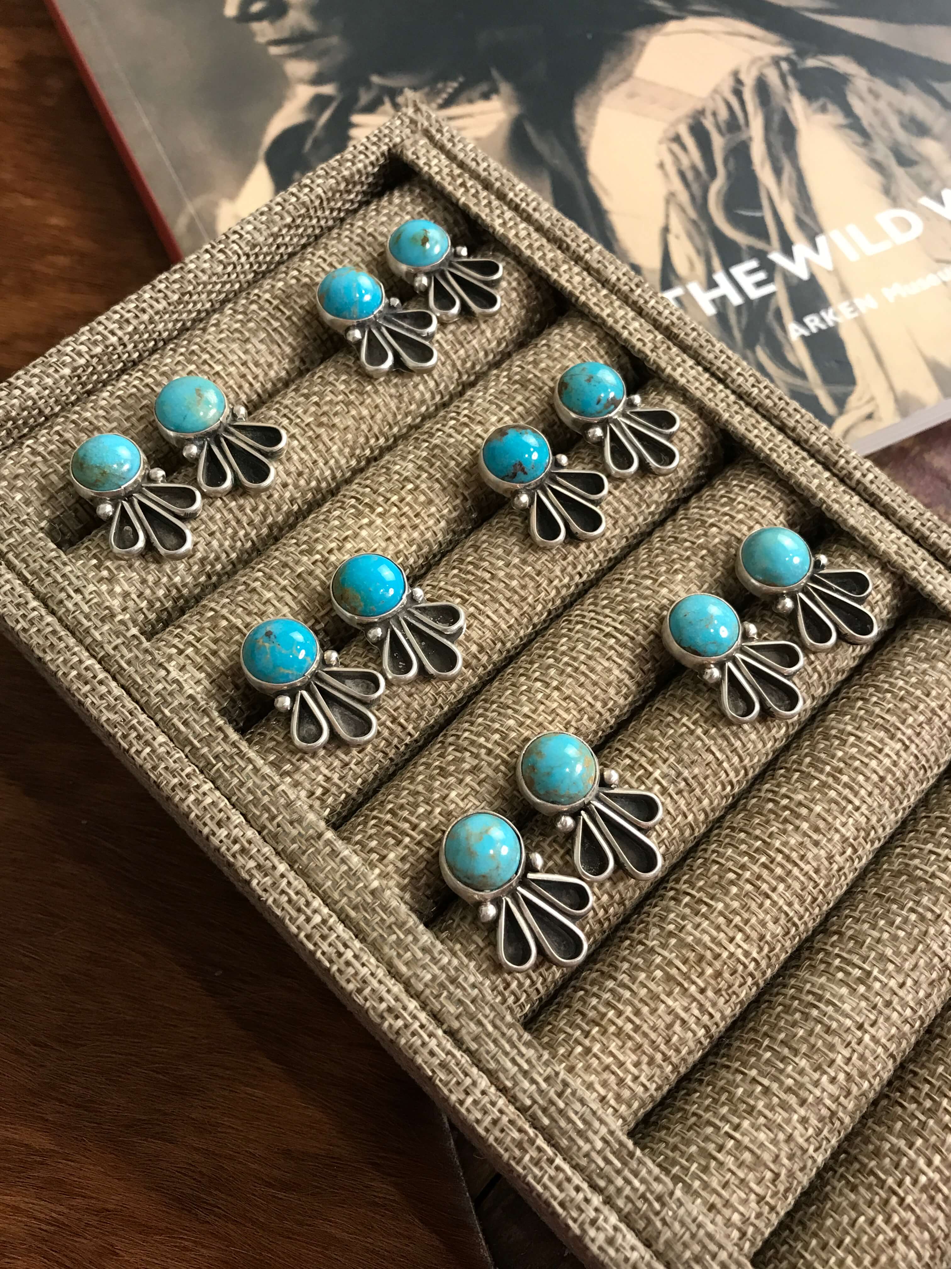 The Gala Earrings-Earrings-Calli Co., Turquoise and Silver Jewelry, Native American Handmade, Zuni Tribe, Navajo Tribe, Brock Texas
